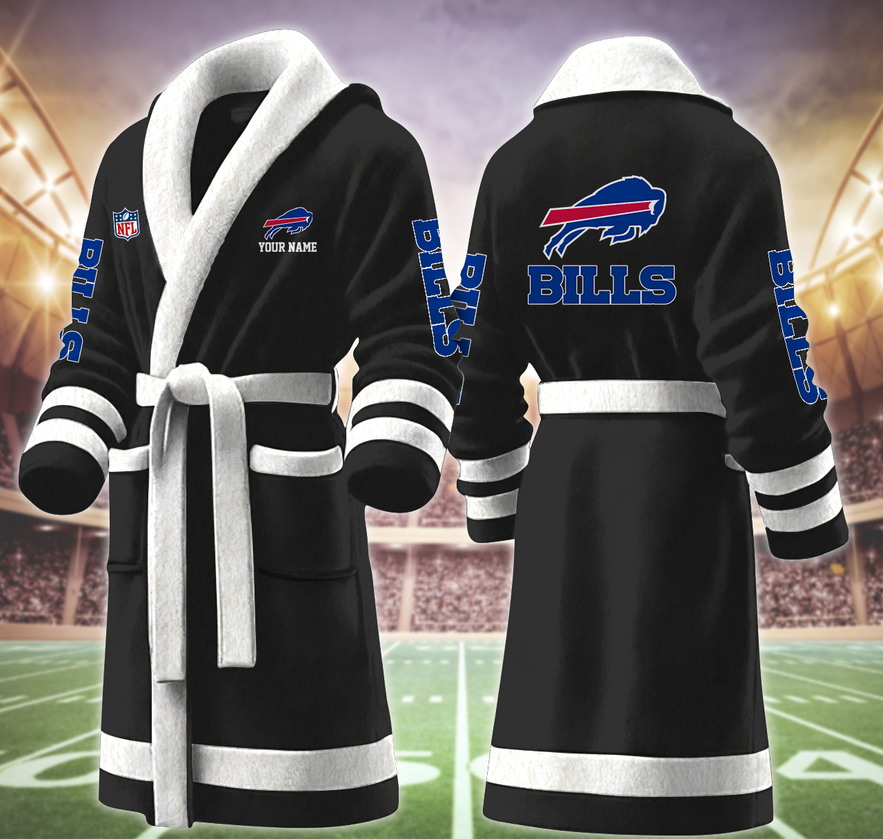 buffalo bills nfl personalized fleece bathrobe ok5aj