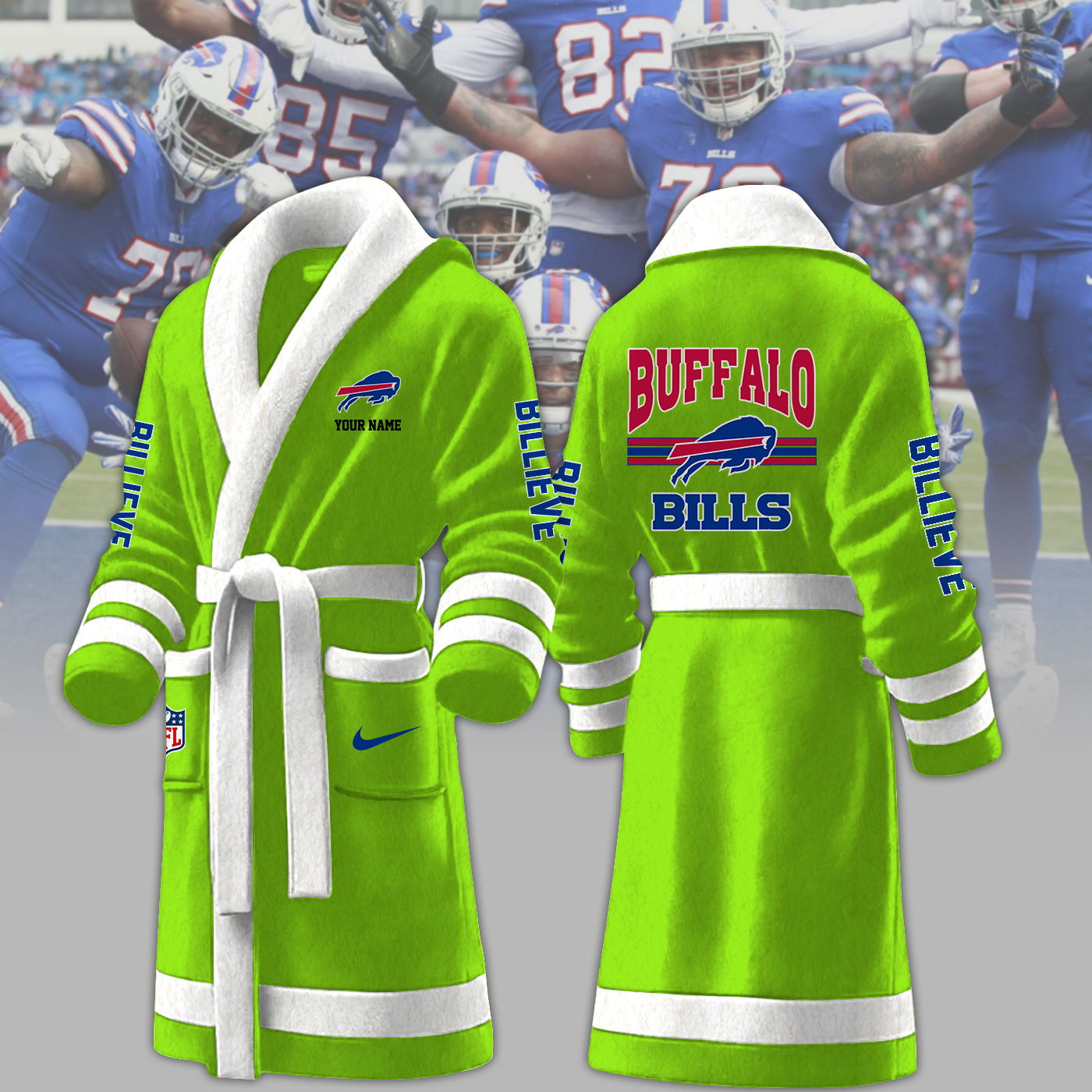 buffalo bills nfl personalized fleece bathrobe phzqr