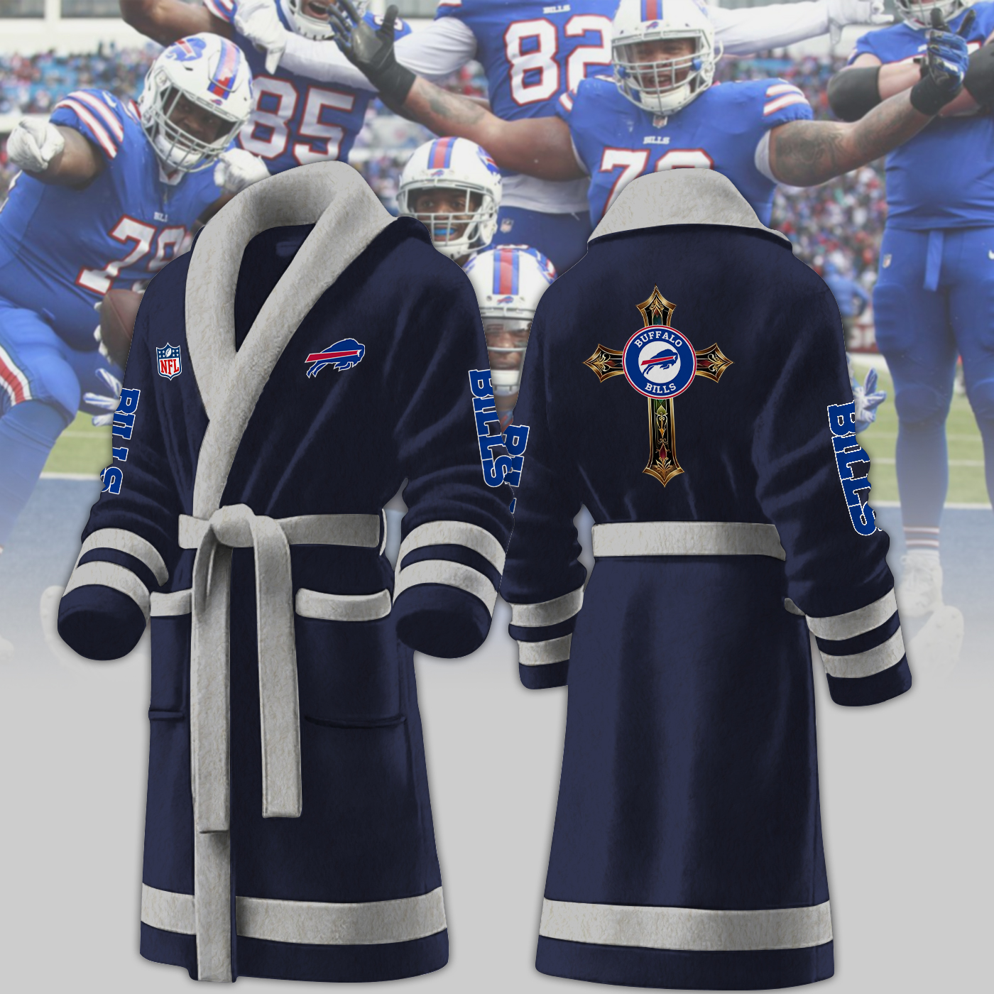 buffalo bills nfl personalized fleece bathrobe sy4d5