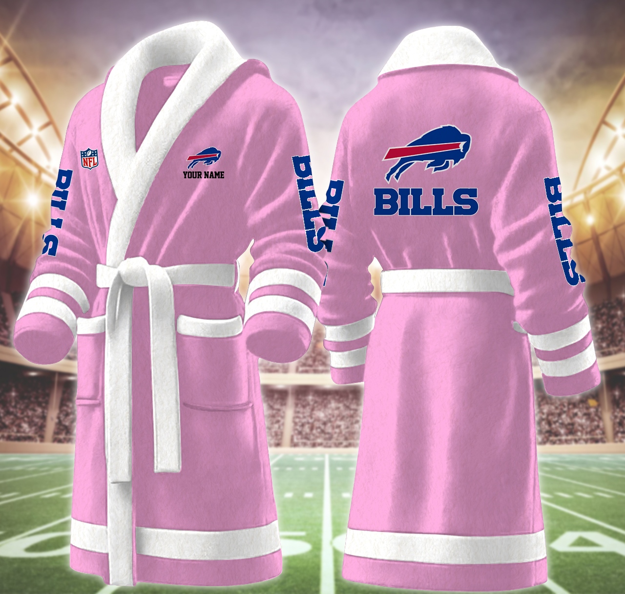 buffalo bills nfl personalized fleece bathrobe tny5y