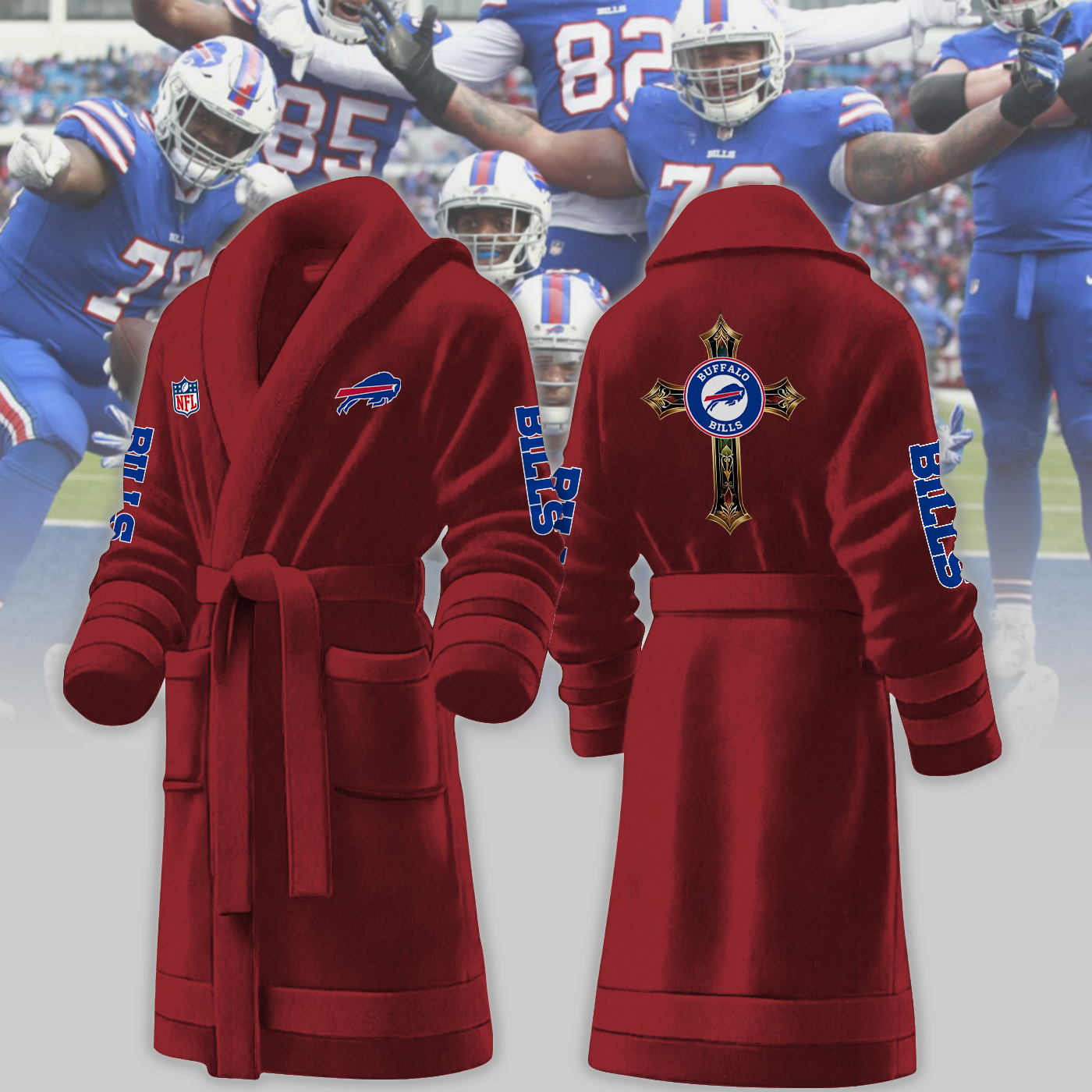buffalo bills nfl personalized fleece bathrobe vu5he