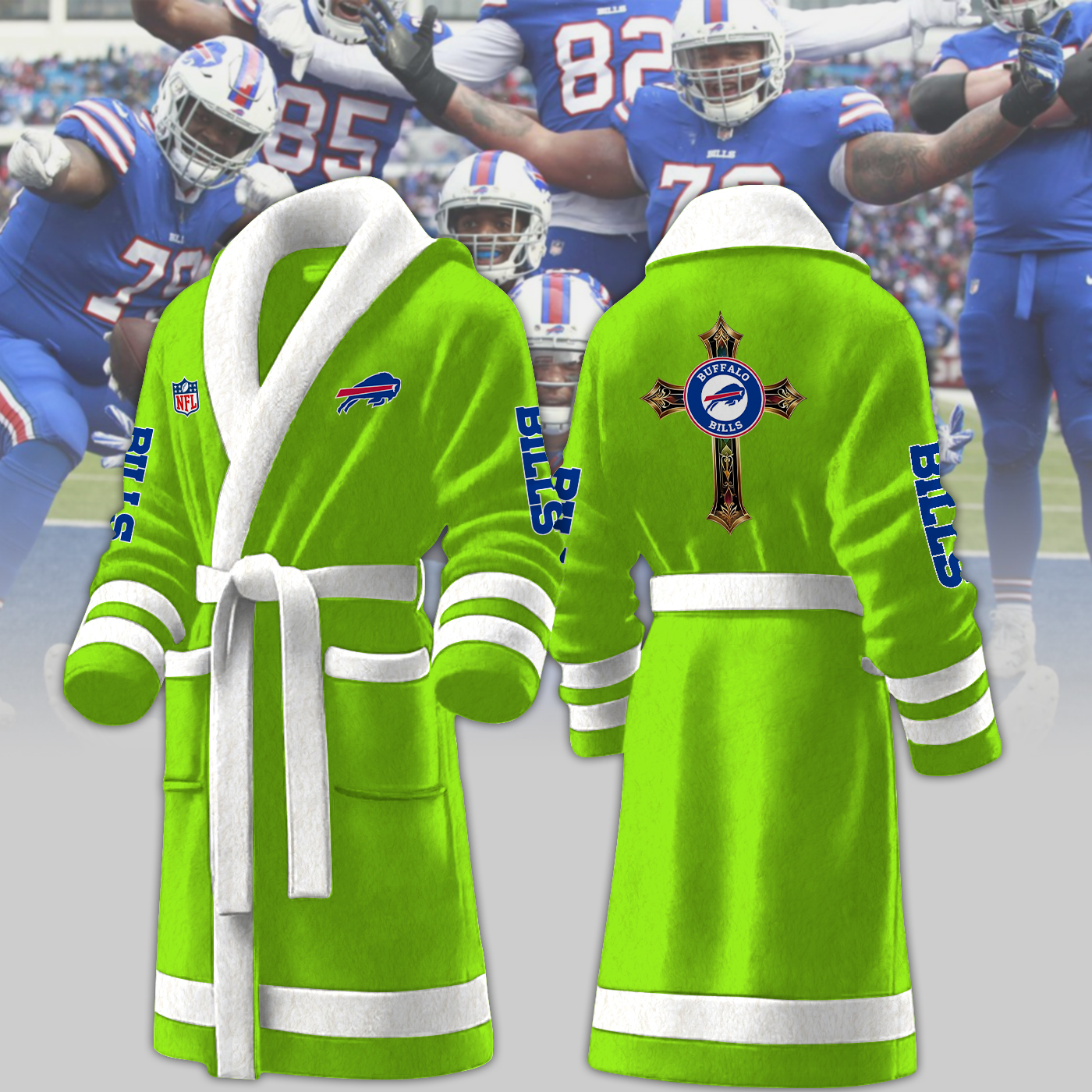 buffalo bills nfl personalized fleece bathrobe yeeqn