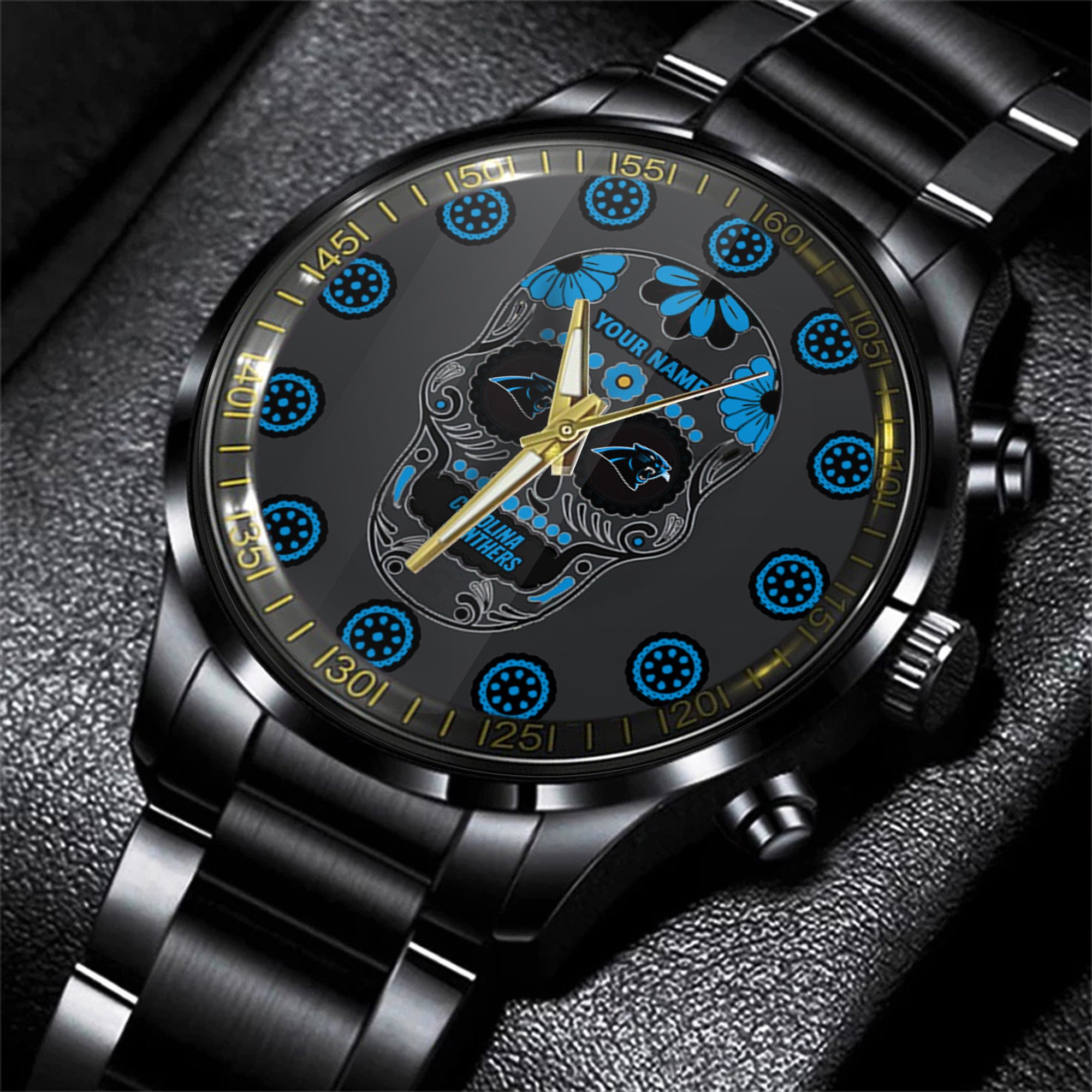carolina panthers nfl men hand watch personalized gift for fans b06yg
