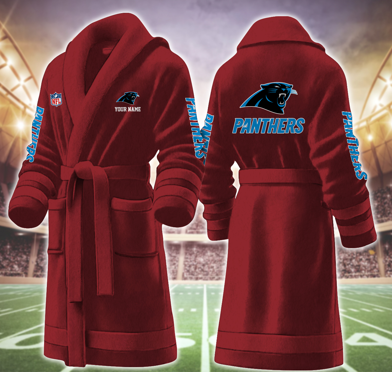 carolina panthers nfl personalized fleece bathrobe hdzil