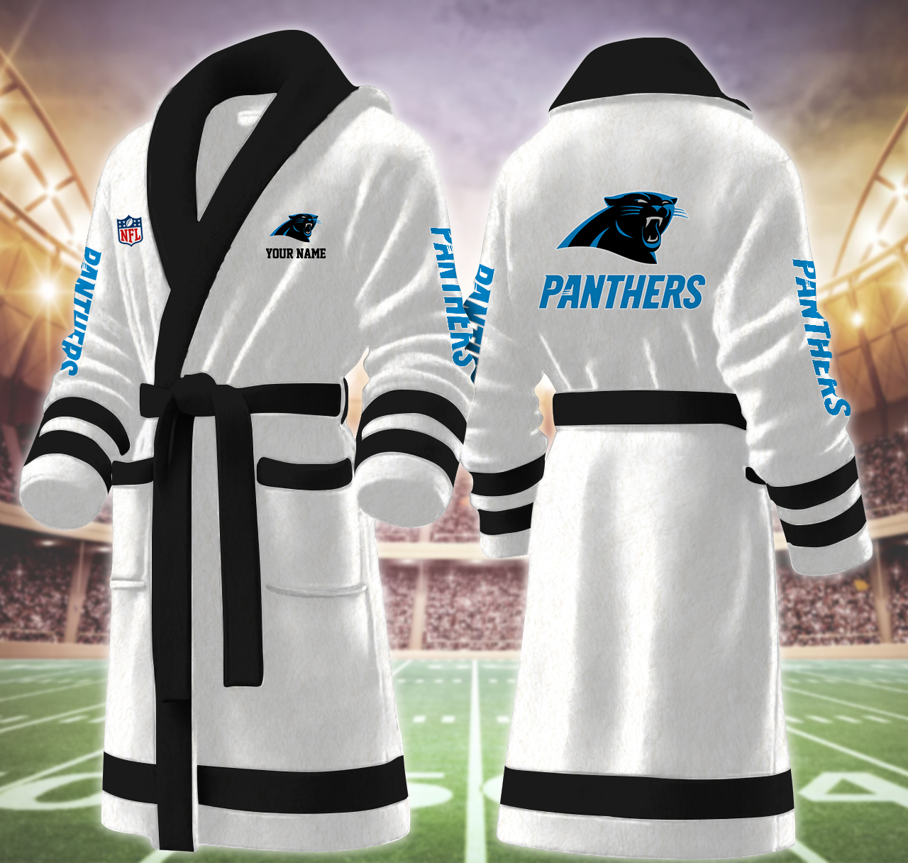 carolina panthers nfl personalized fleece bathrobe iz2bq