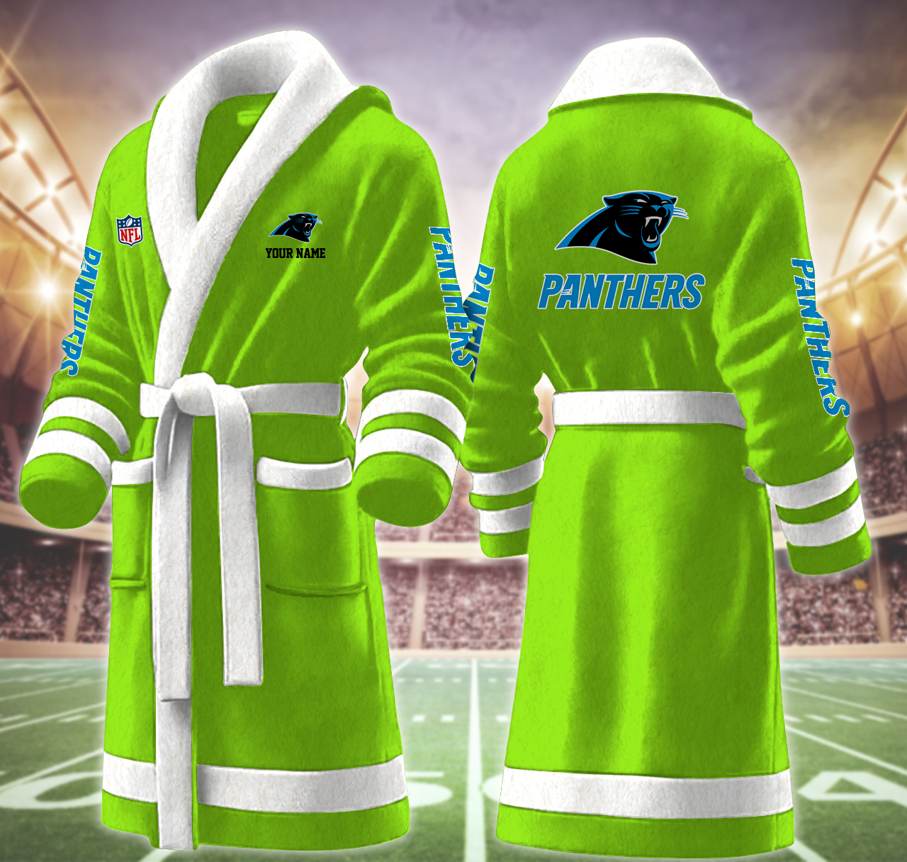 carolina panthers nfl personalized fleece bathrobe tyjfl