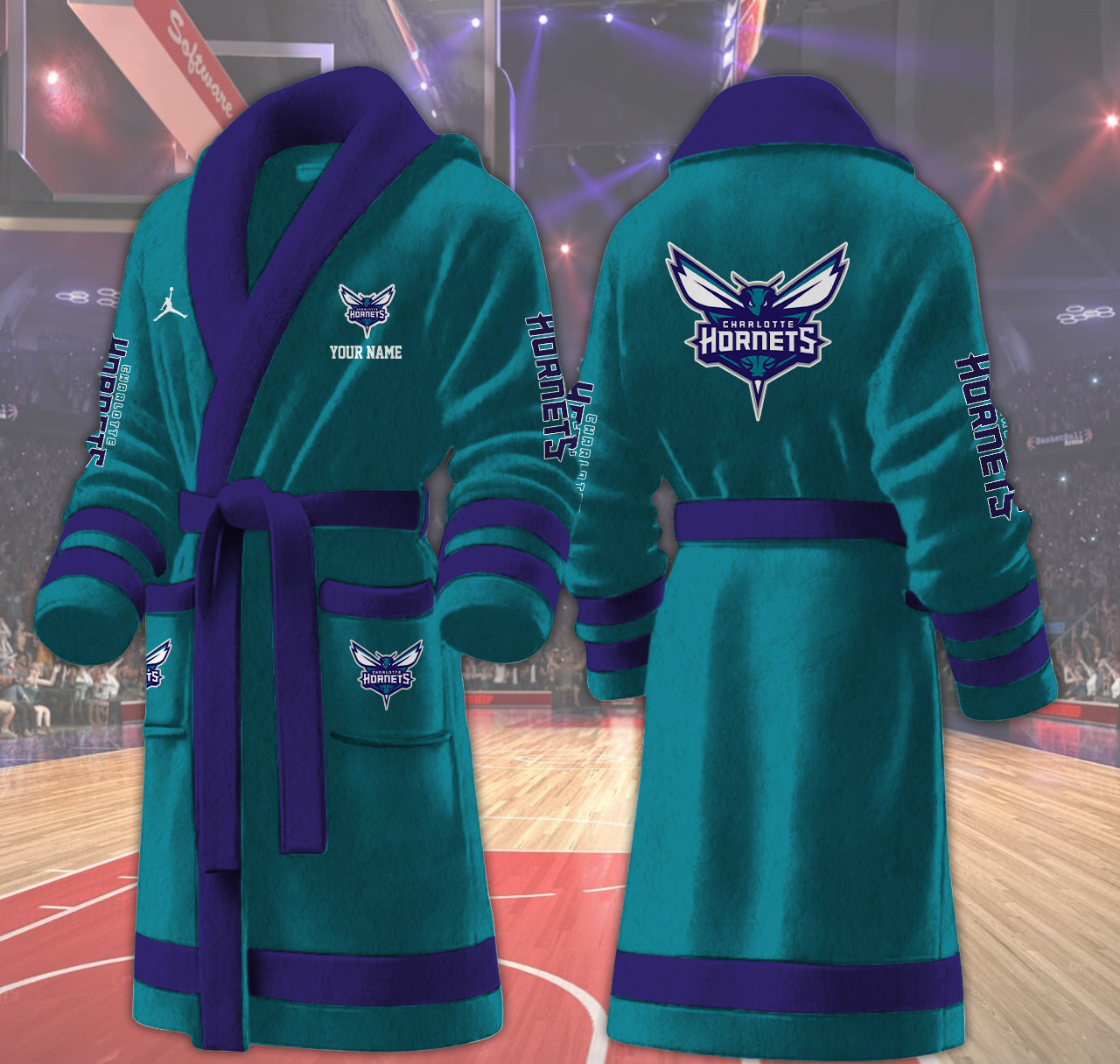 charlotte hornets nba personalized fleece bathrobe xugsp