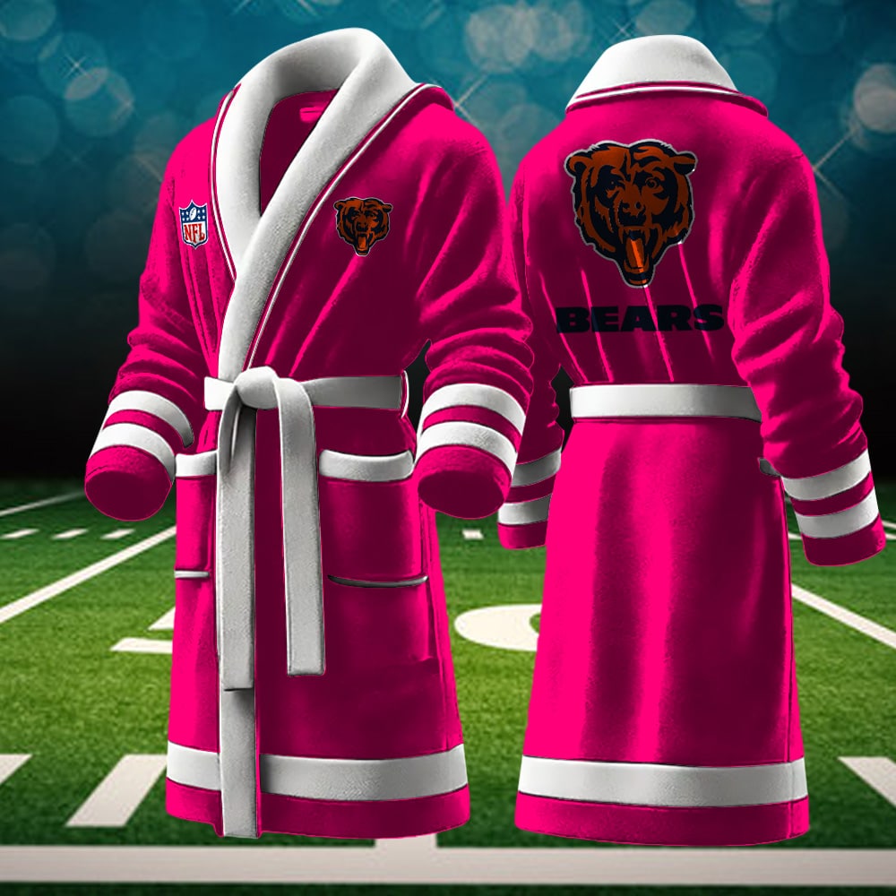 chicago bears nfl personalized fleece bathrobe dilma