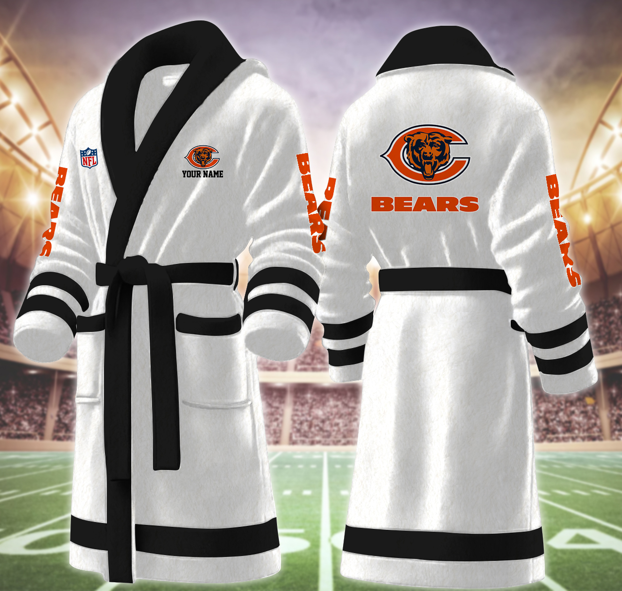 chicago bears nfl personalized fleece bathrobe qasmh