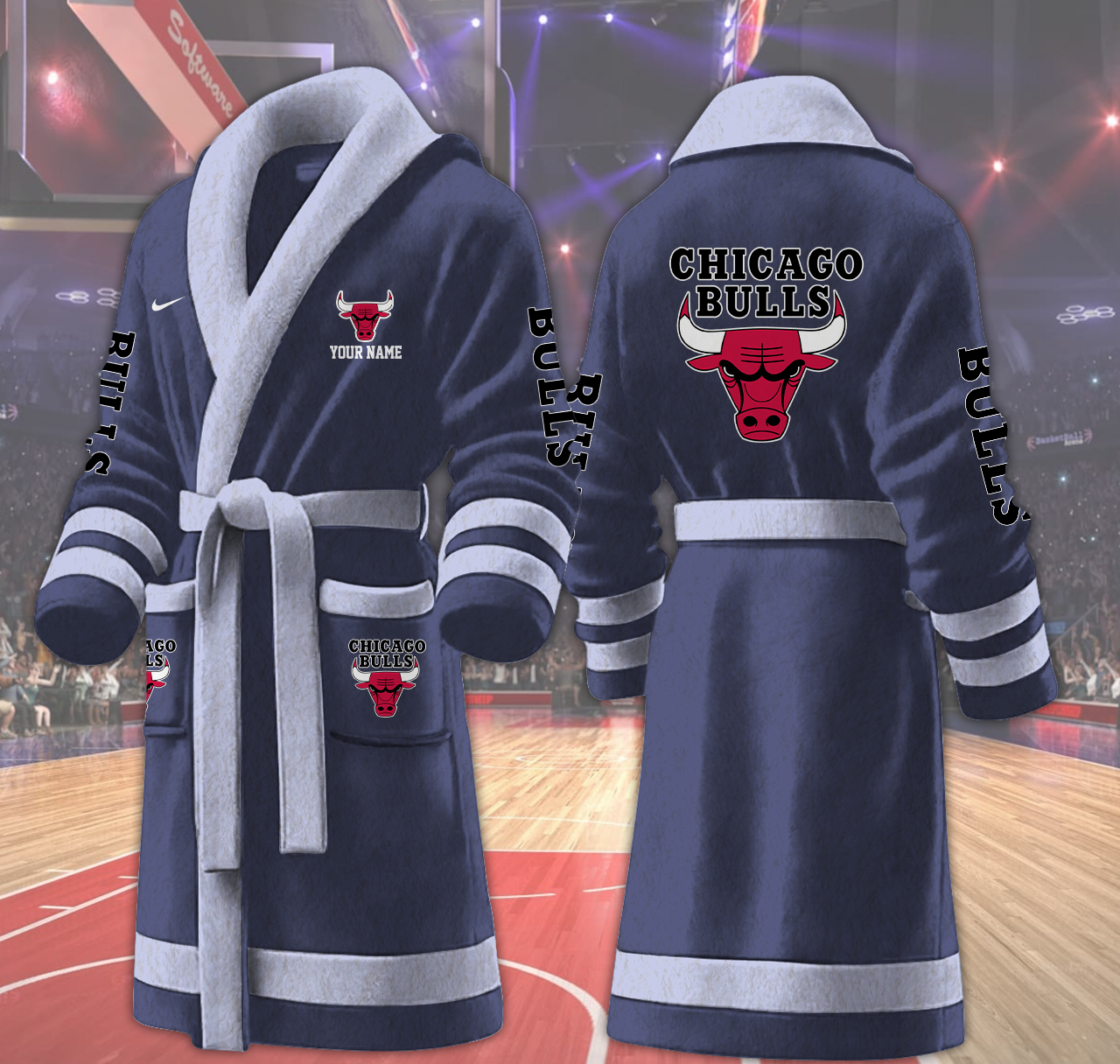 chicago bulls nba personalized fleece bathrobe ciq1z