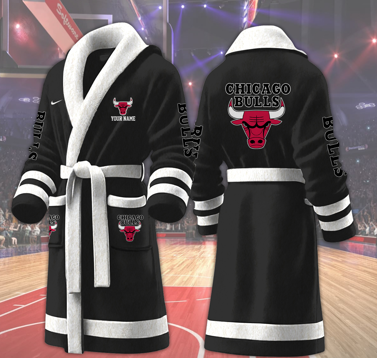 chicago bulls nba personalized fleece bathrobe cxp1o