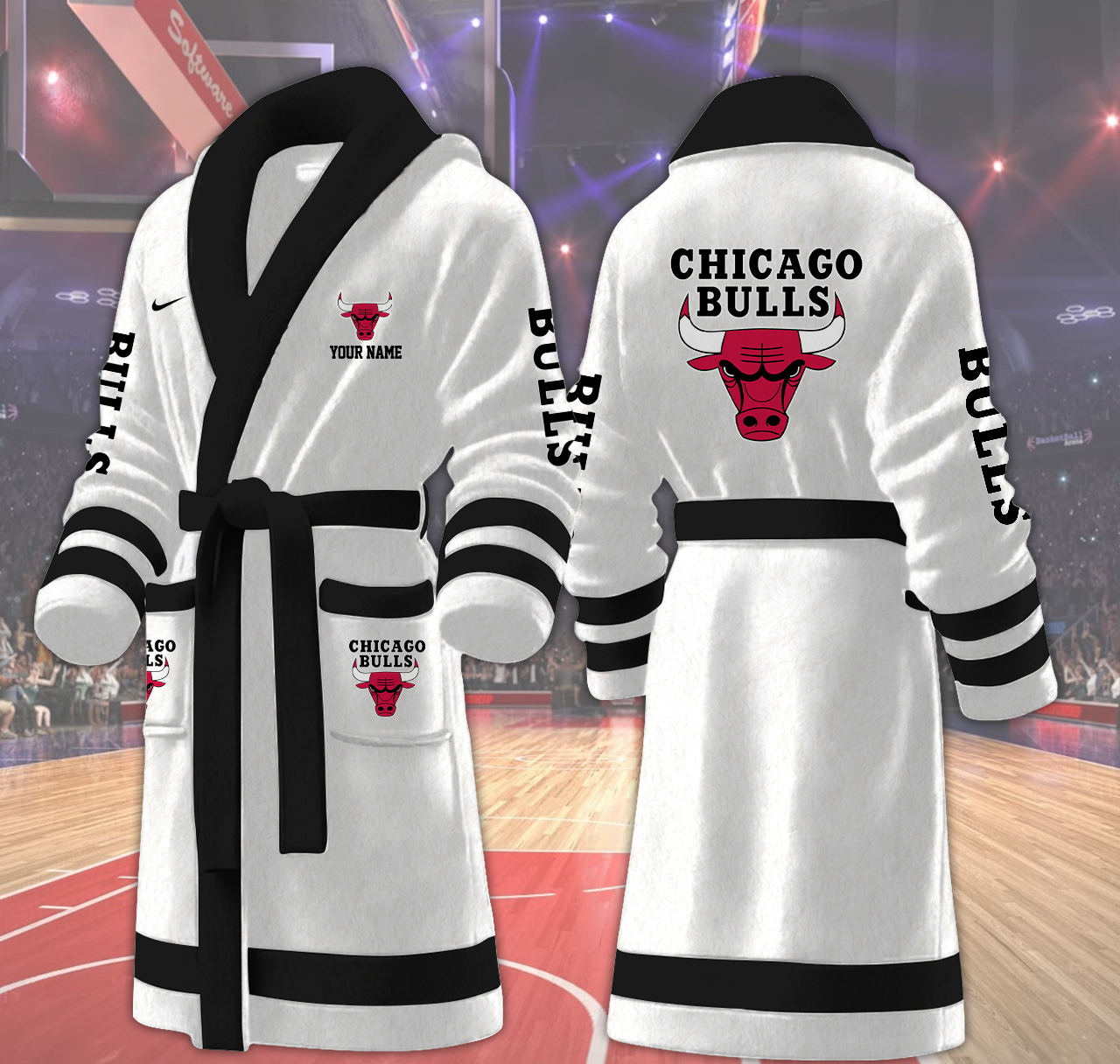 chicago bulls nba personalized fleece bathrobe k2nmd