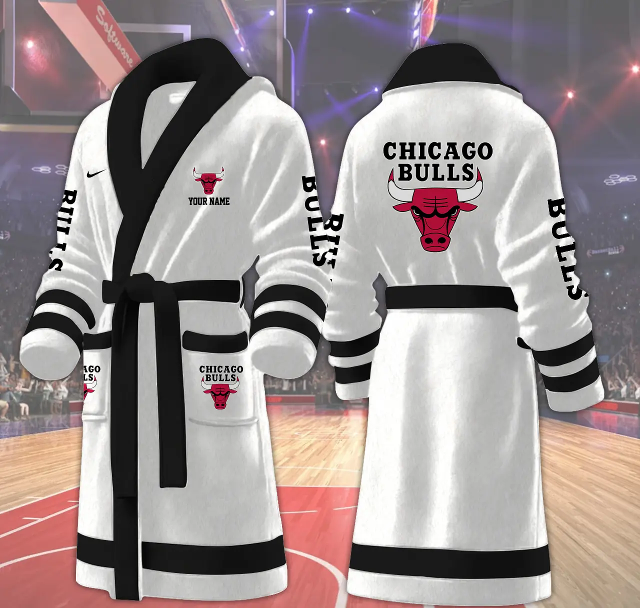 chicago bulls nba personalized fleece bathrobe k2nmd