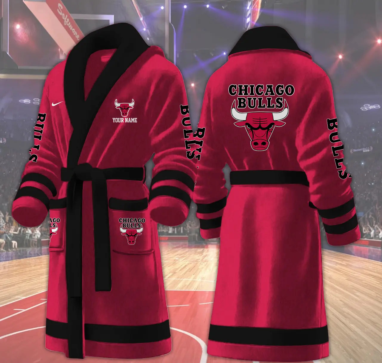 chicago bulls nba personalized fleece bathrobe zmhbu