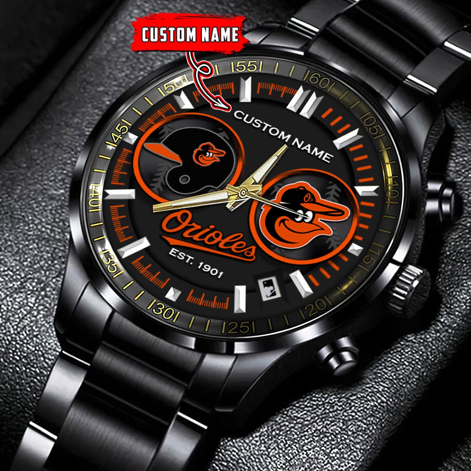 chicago cubs mlb personalized black stainless steel watch gifts for fans z7uma