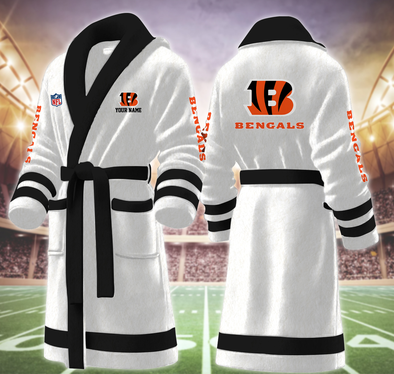 cincinnati bengals nfl personalized fleece bathrobe 2nqkj