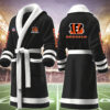 cincinnati bengals nfl personalized fleece bathrobe kpota