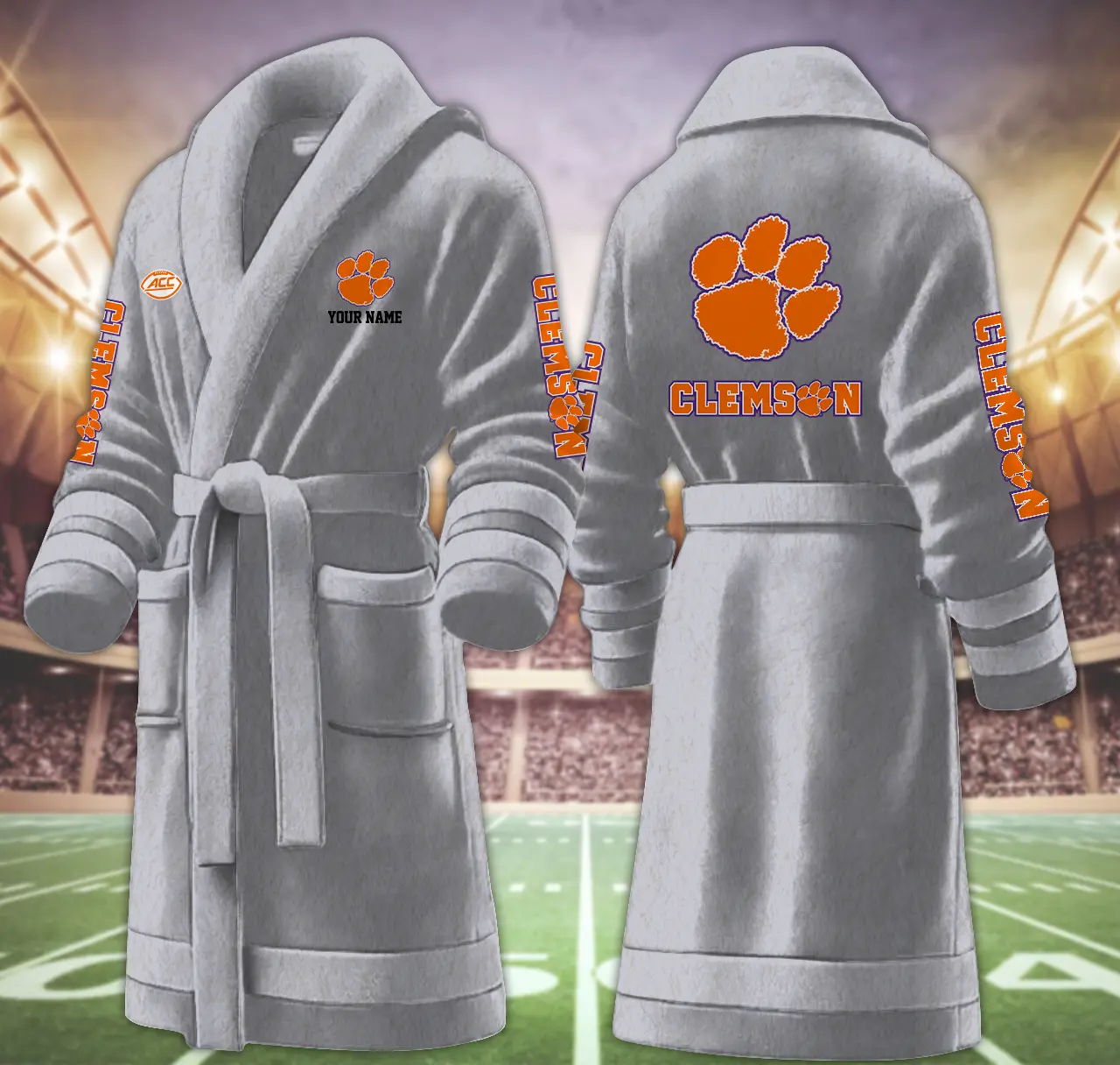 clemson tigers ncaa personalized fleece bathrobe z7dcw