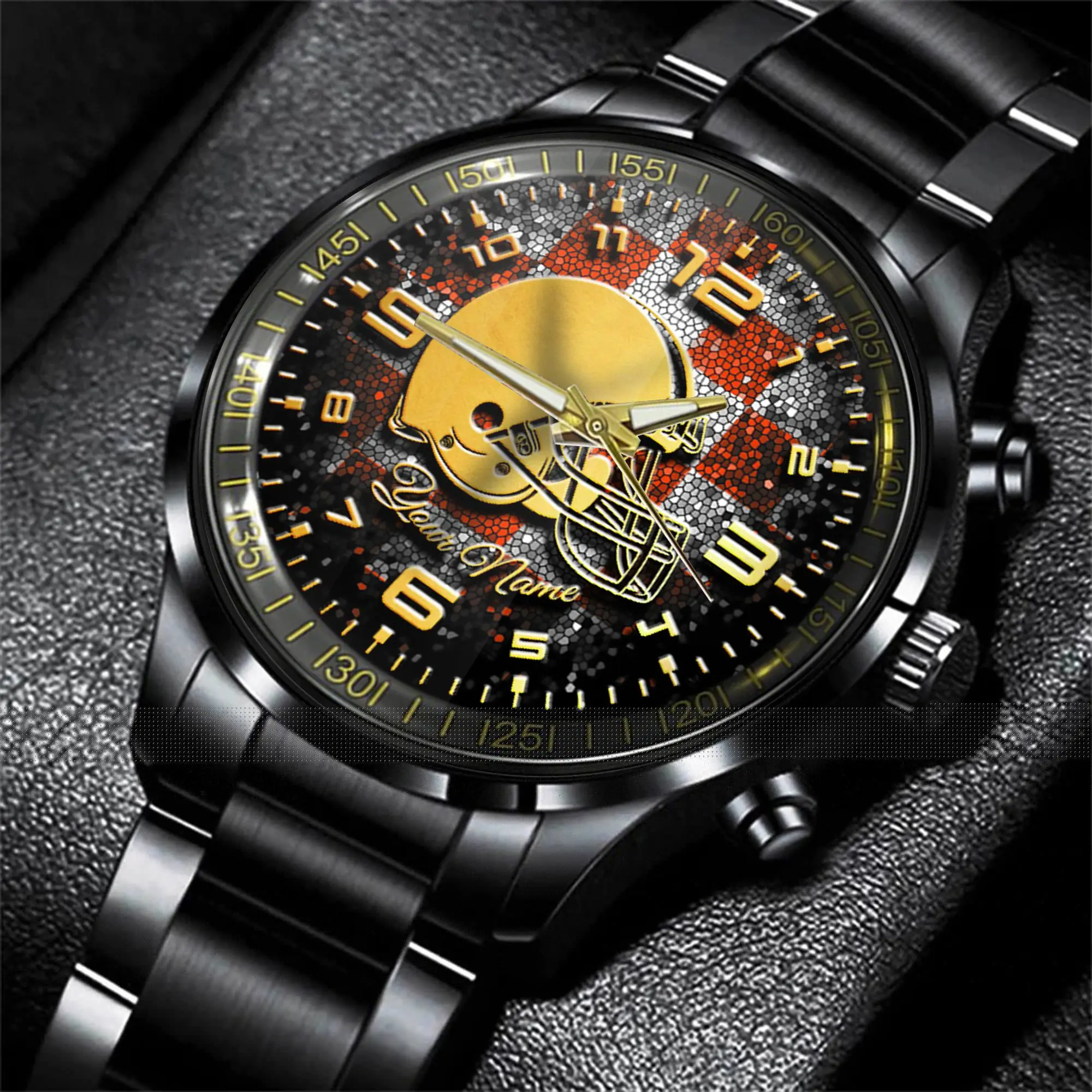 cleveland browns nfl personalized 3d men hand watch gift for fans for father epw3g