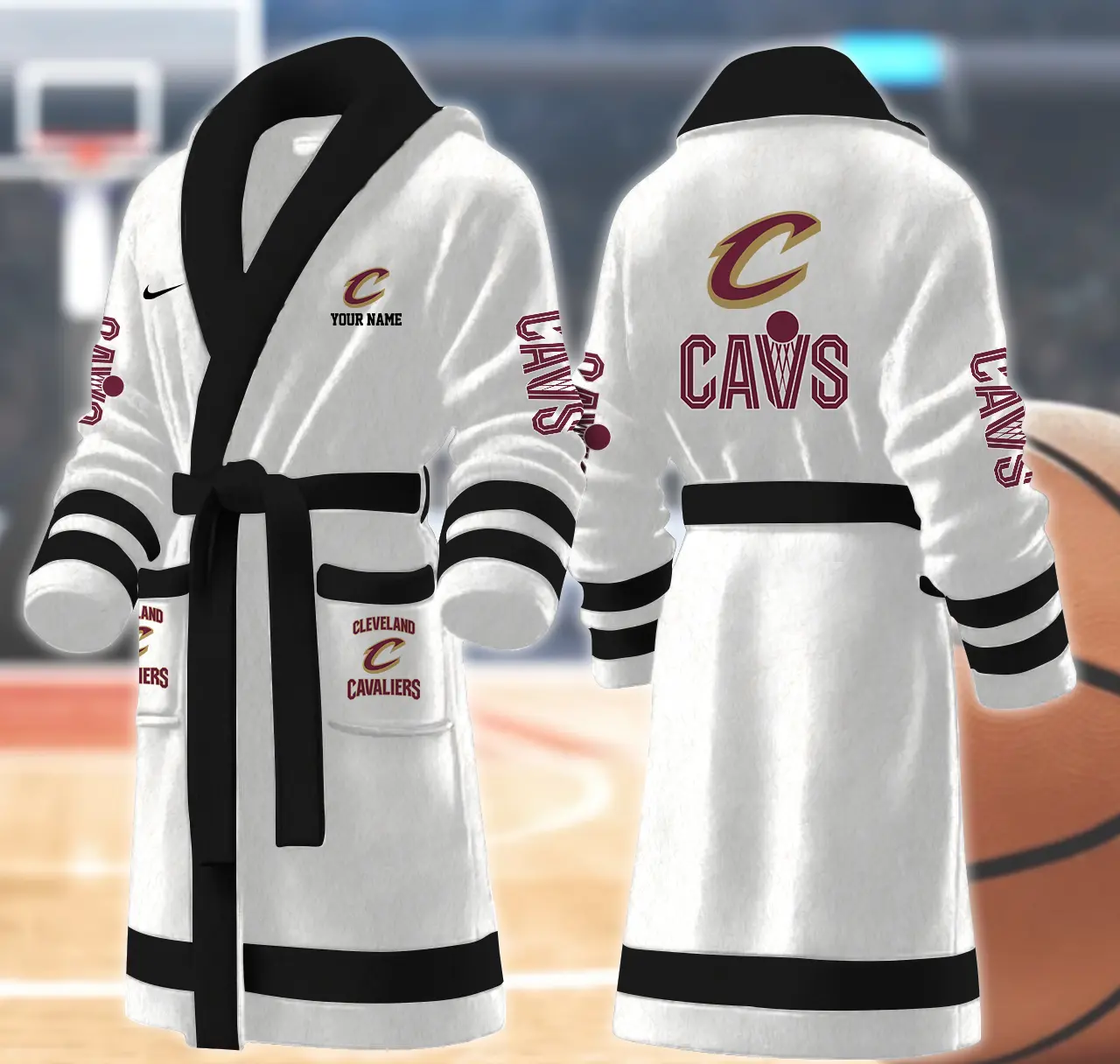 cleveland cavaliers nba personalized fleece bathrobe h7krs