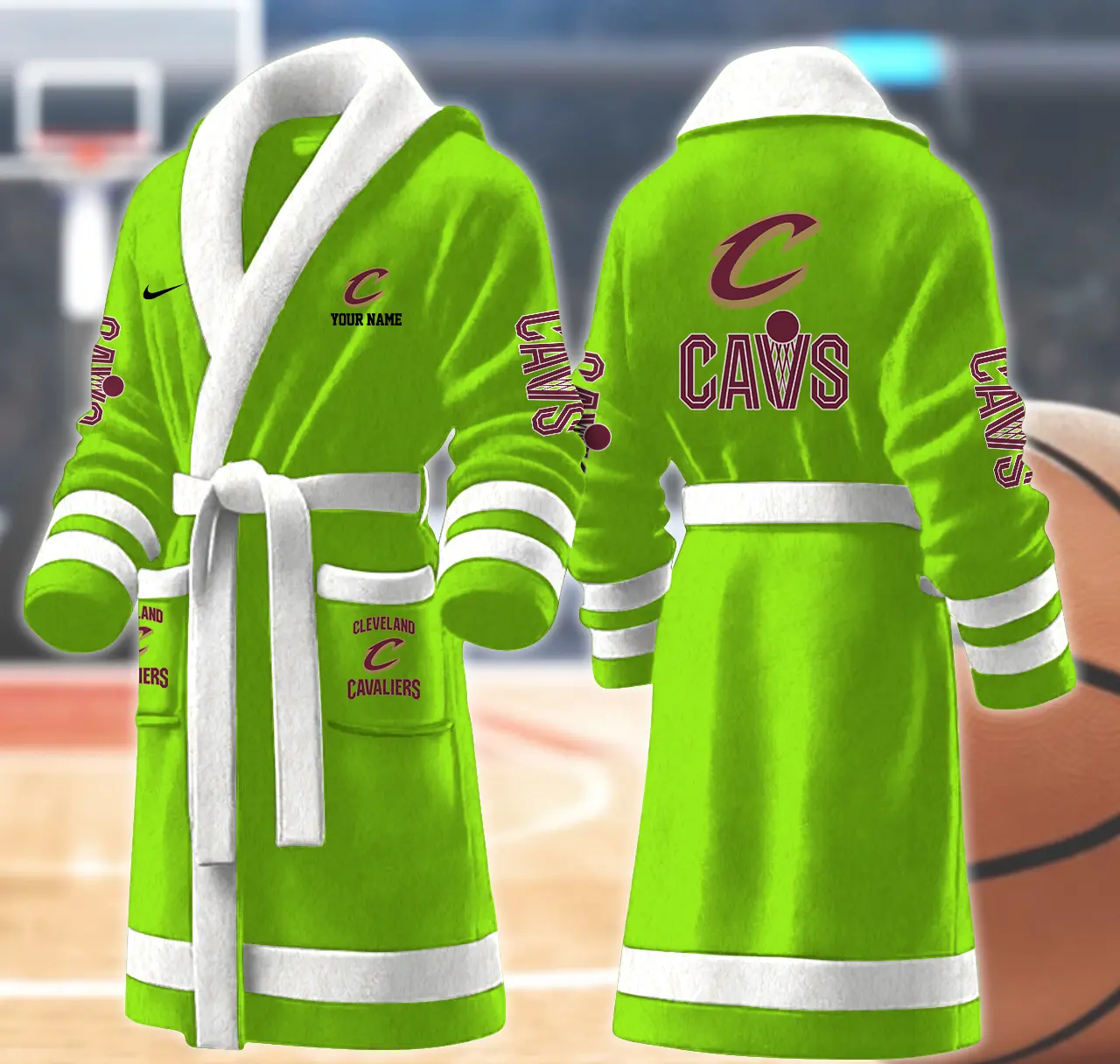cleveland cavaliers nba personalized fleece bathrobe lzbry