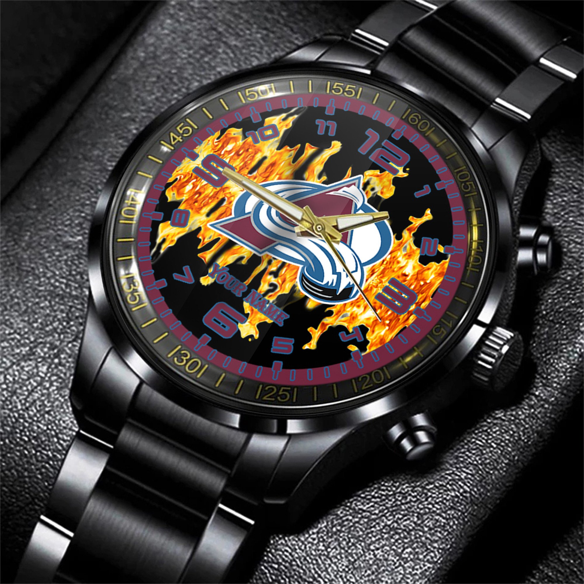 colorado avalanche nhl personalized 3d black watch gift for fans fyond