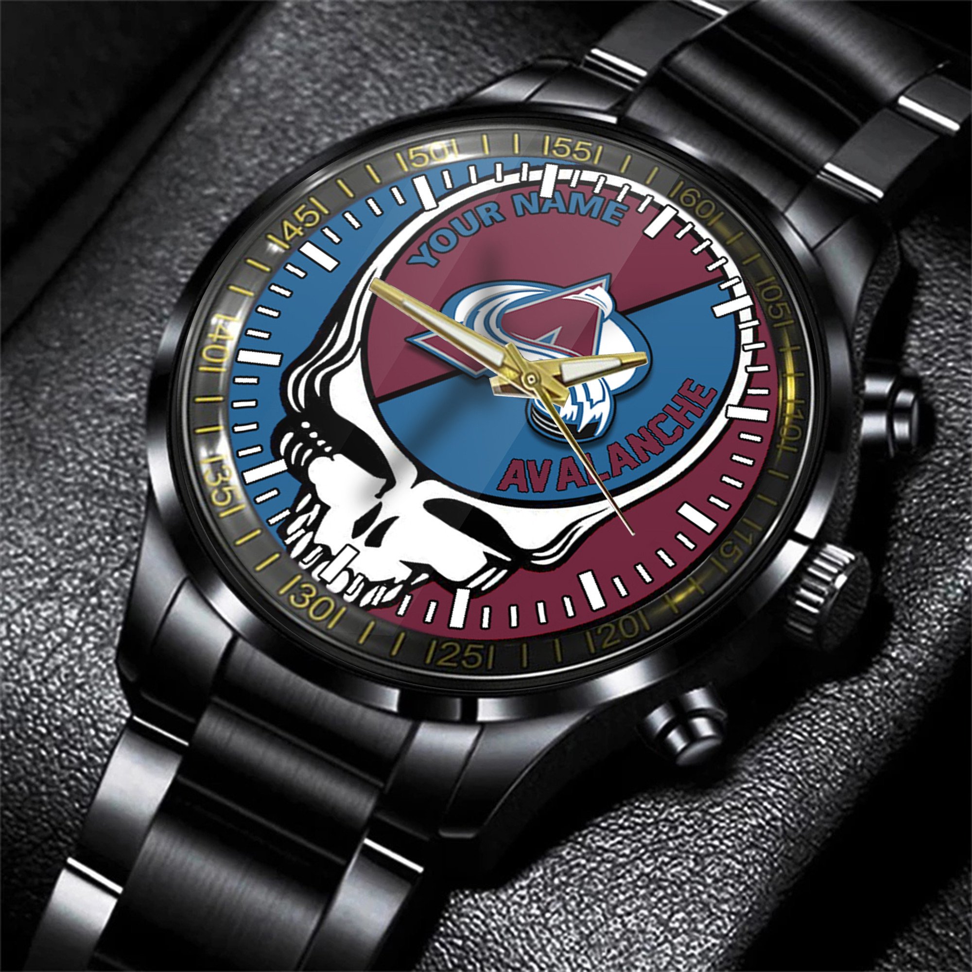 colorado avalanche nhl skull personalized hand watch gift for fans 8ivoj