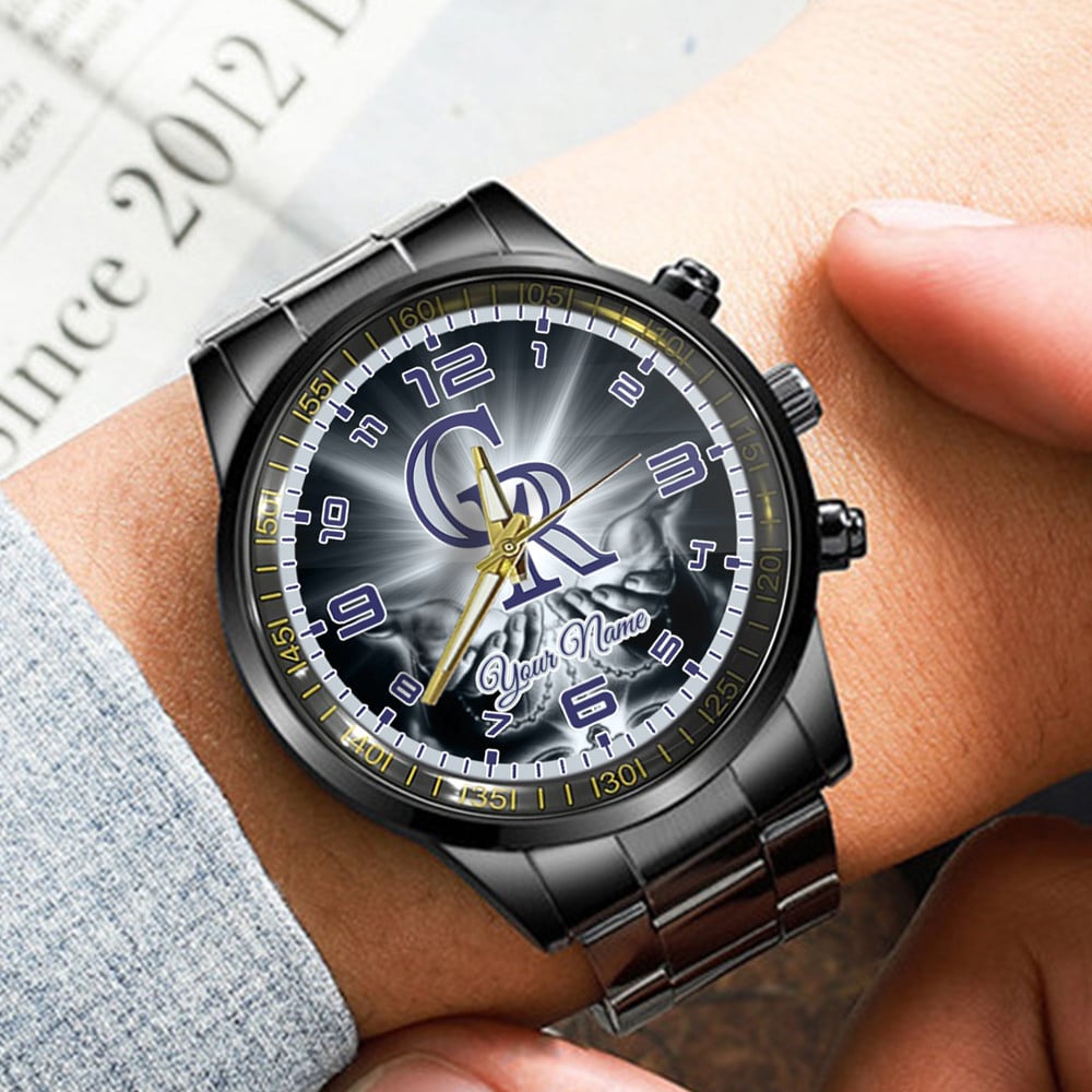colorado rockies mlb personalized fashion 3d men hand watch gift for fans for father gykos
