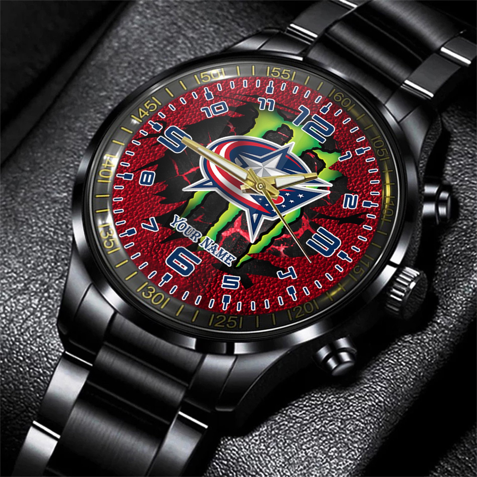 columbus blue jackets nhl personalized 3d black men hand watch gift for fans i1pxk