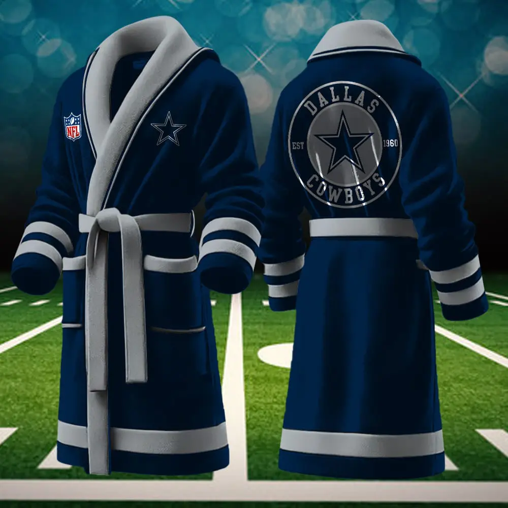 dallas cowboys nfl personalized fleece bathrobe ci8bs