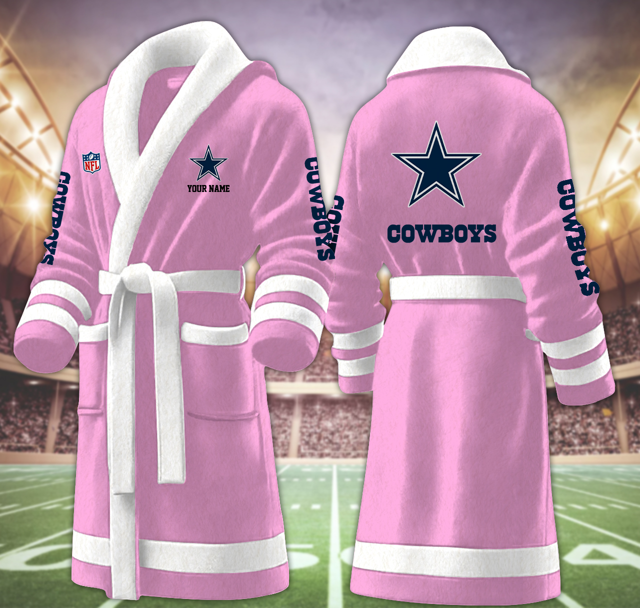 dallas cowboys nfl personalized fleece bathrobe ivtvw