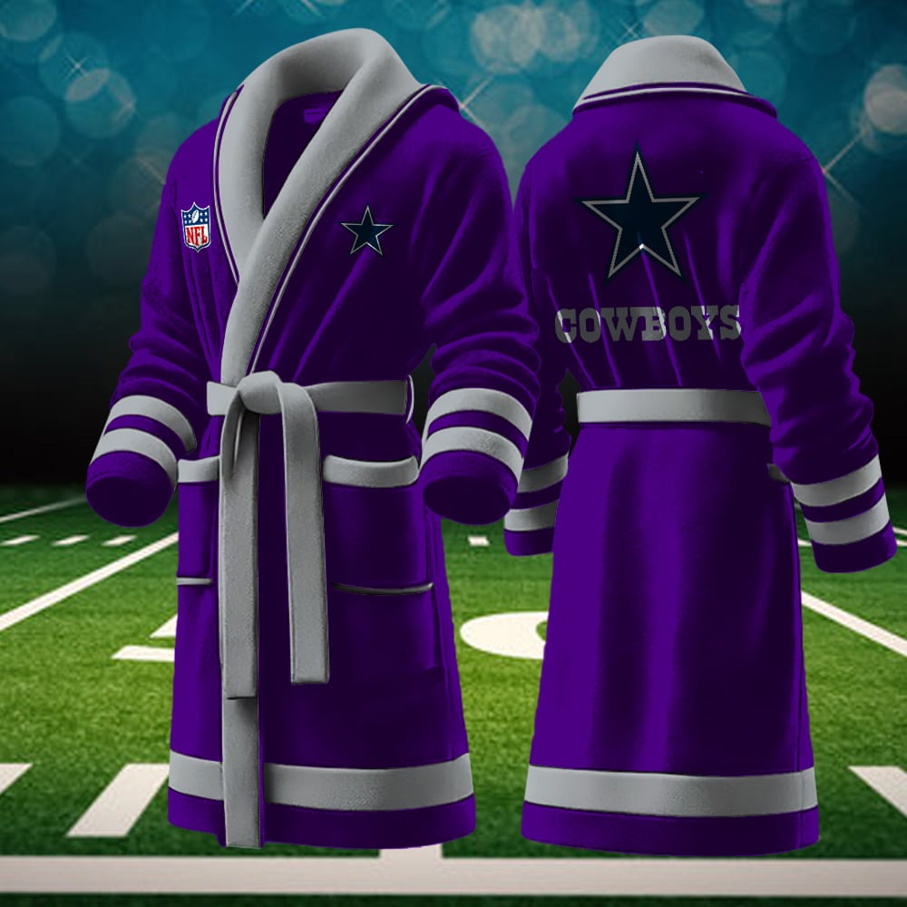 dallas cowboys nfl personalized fleece bathrobe kllu9