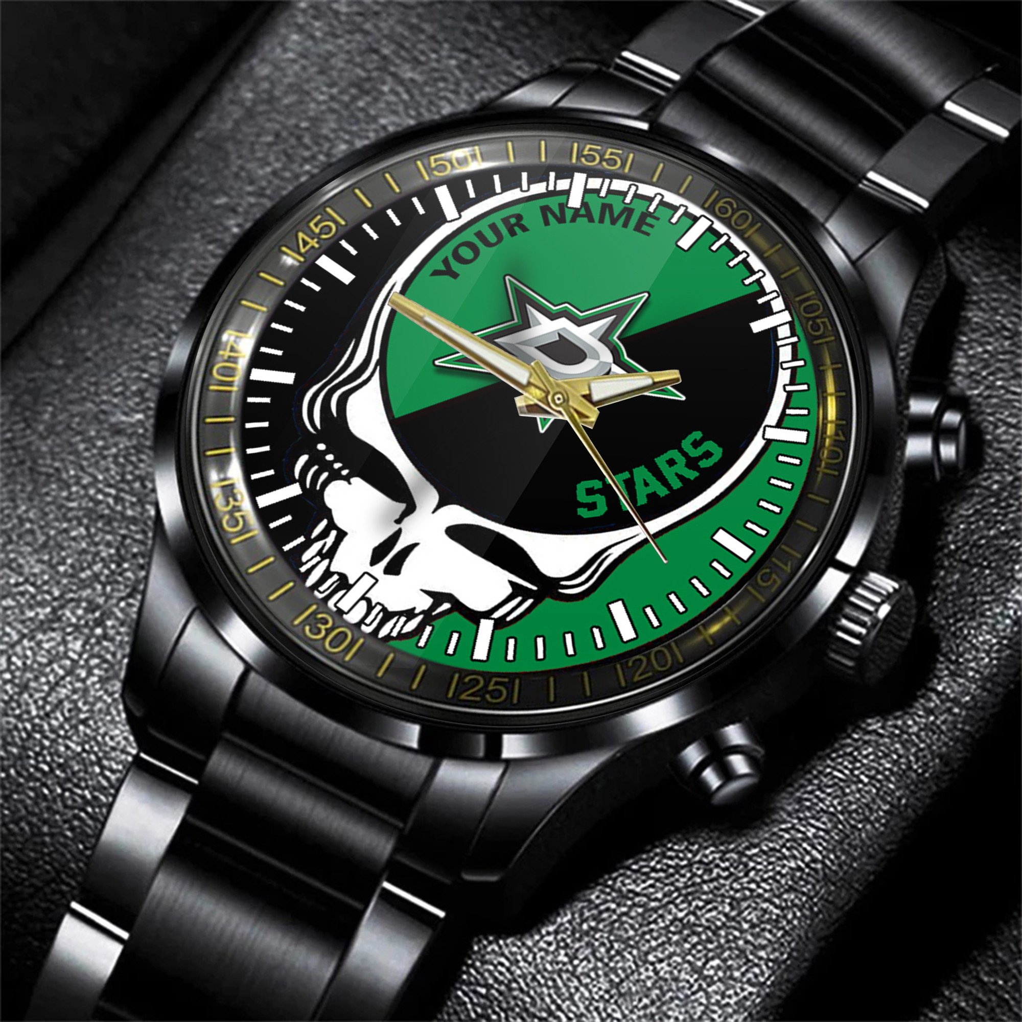 dallas stars nhl skull personalized hand watch gift for fans nkbpn