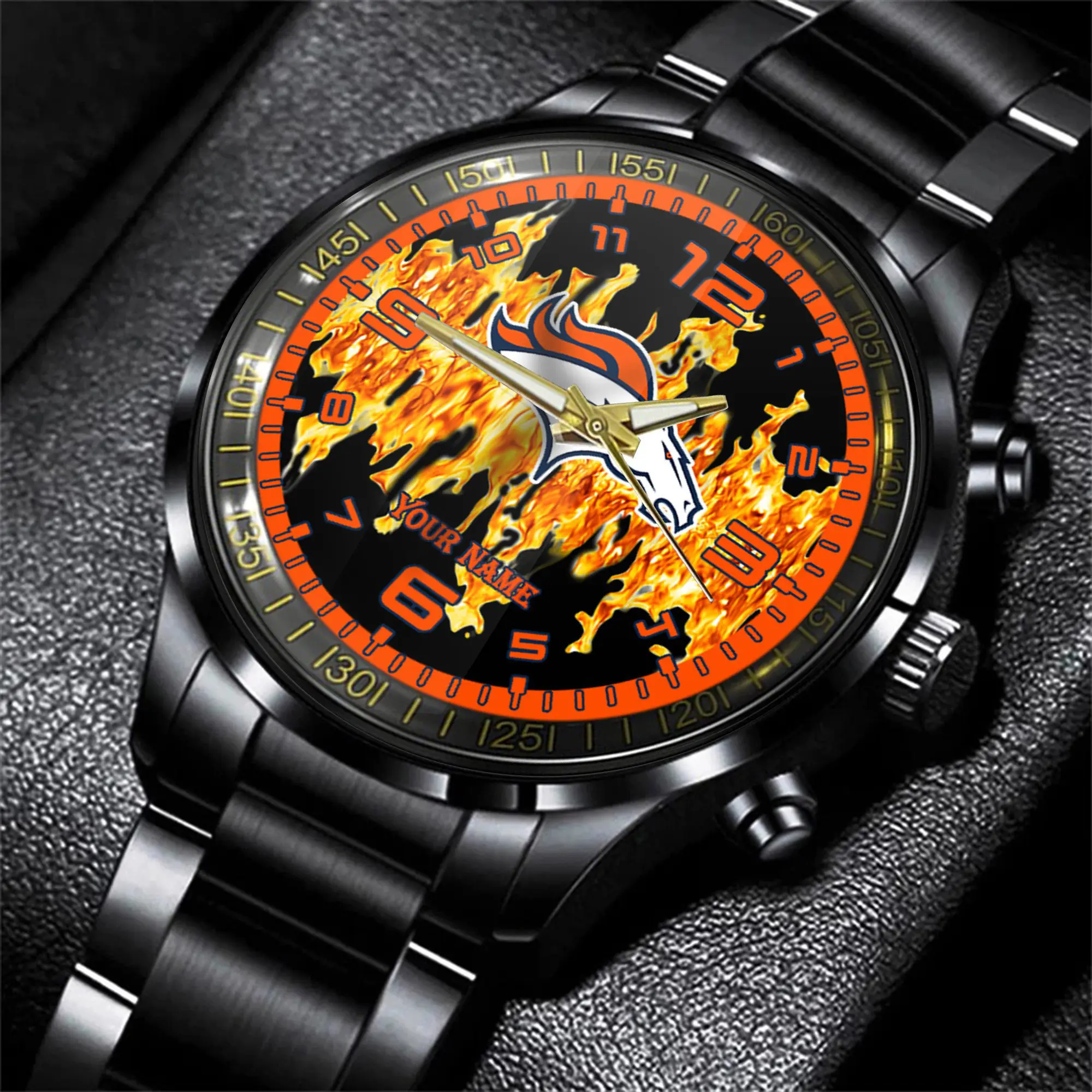 denver broncos nfl personalized 3d men hand watch gift for fans for father 8t6iq