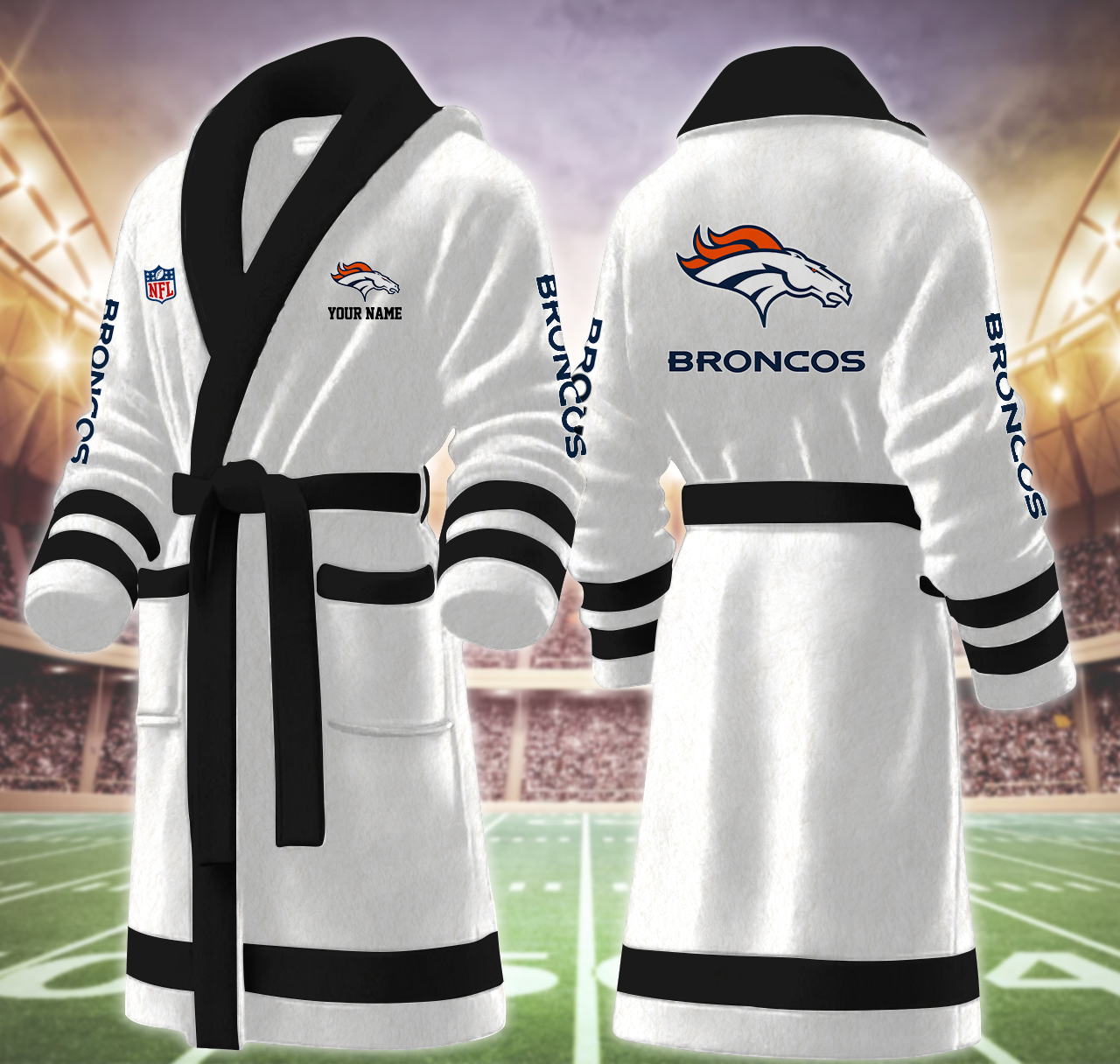 denver broncos nfl personalized fleece bathrobe df2f3