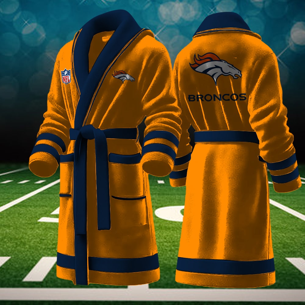 denver broncos nfl personalized fleece bathrobe iiy62