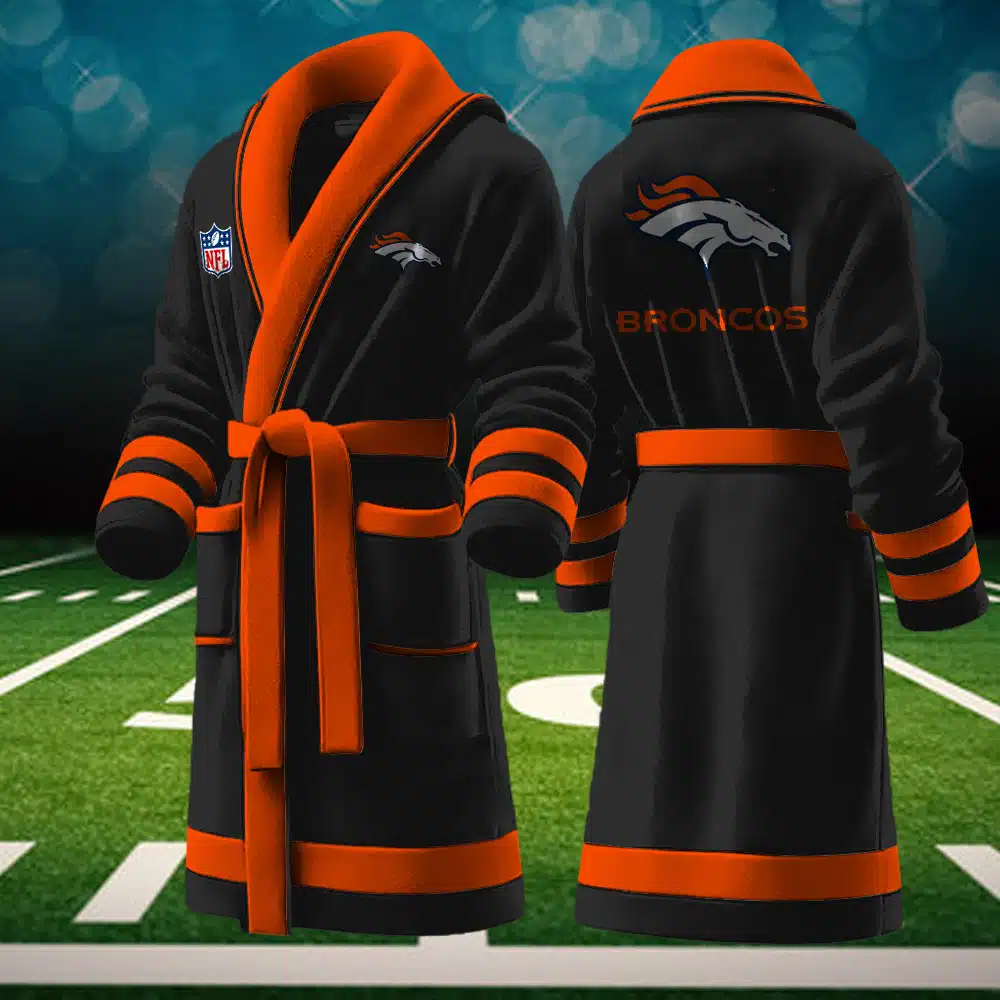 denver broncos nfl personalized fleece bathrobe jdubm