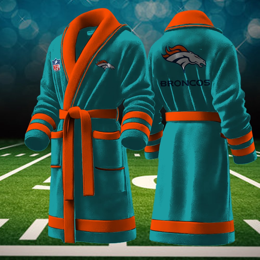 denver broncos nfl personalized fleece bathrobe pqwvd