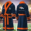 denver broncos nfl personalized fleece bathrobe wb093