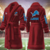detroit lions nfl personalized fleece bathrobe umi3d