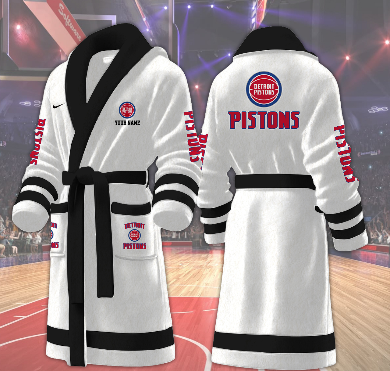 detroit pistons nba personalized fleece bathrobe zphot