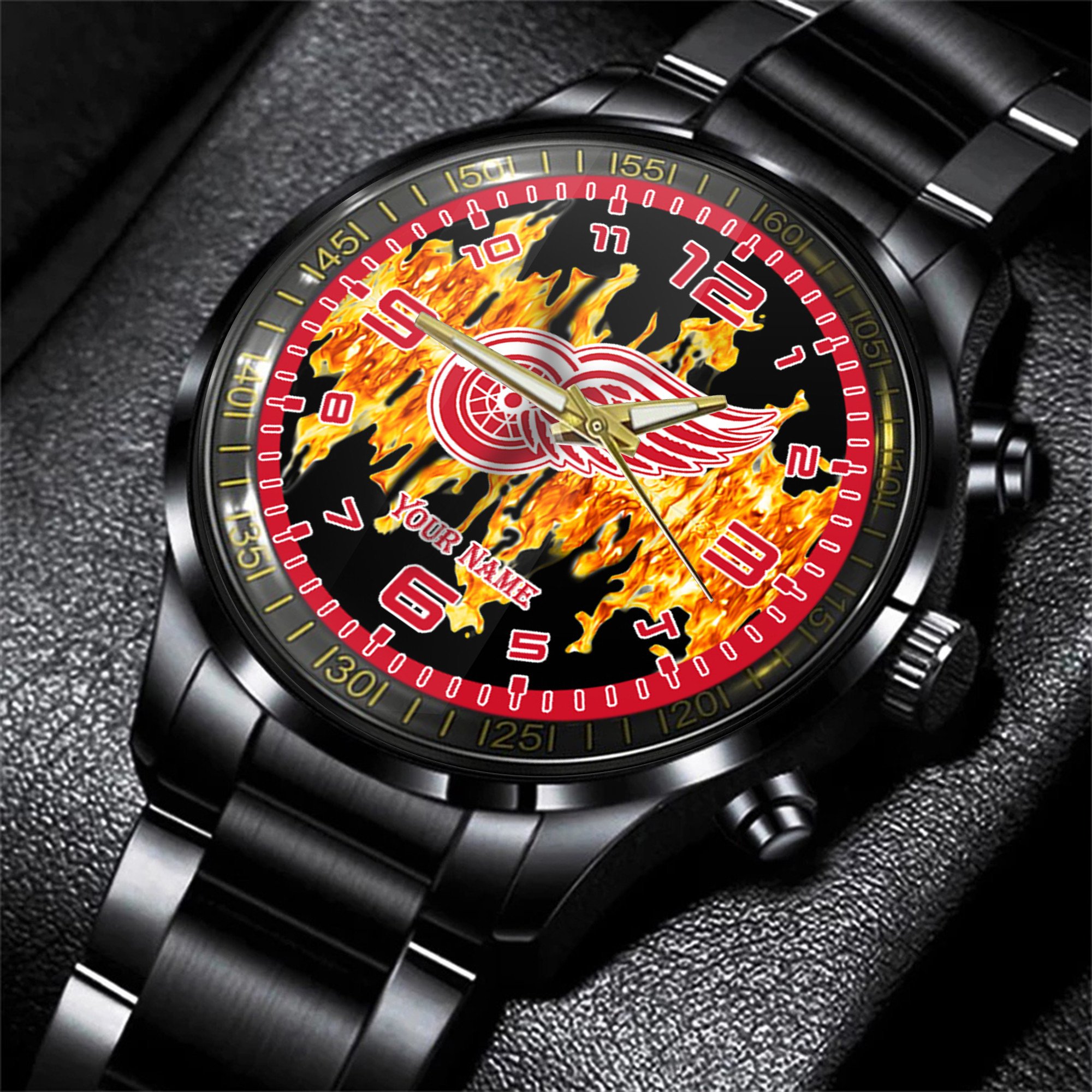 detroit red wings nhl personalized 3d black watch gift for fans xtsdc