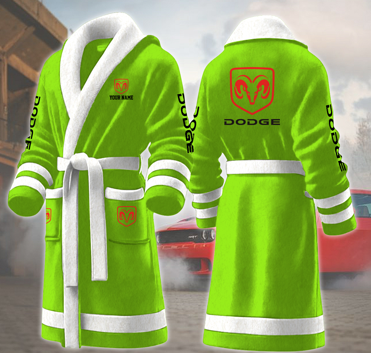 dodge motocycles personalized fleece bathrobe kzxrz