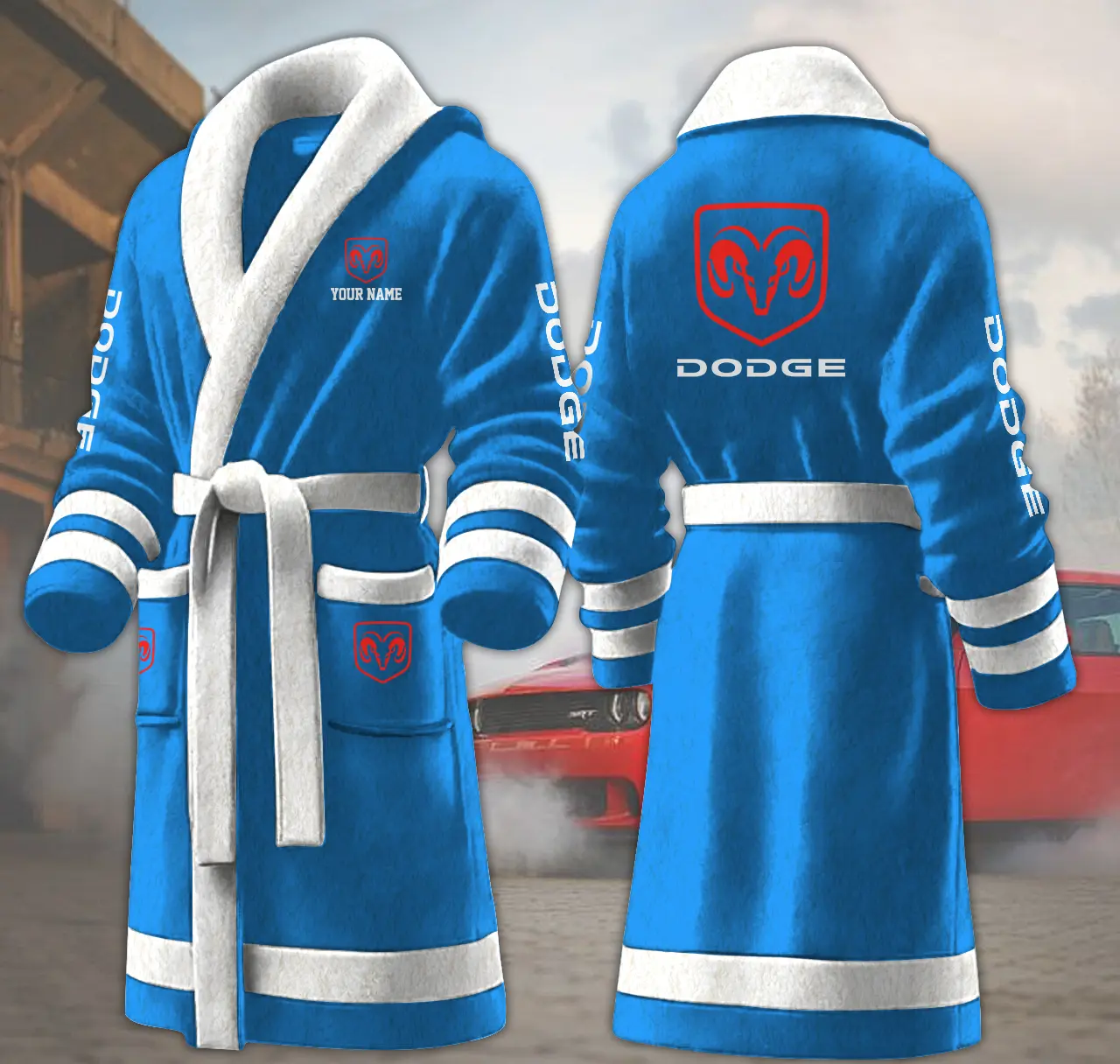 dodge motocycles personalized fleece bathrobe za6cb