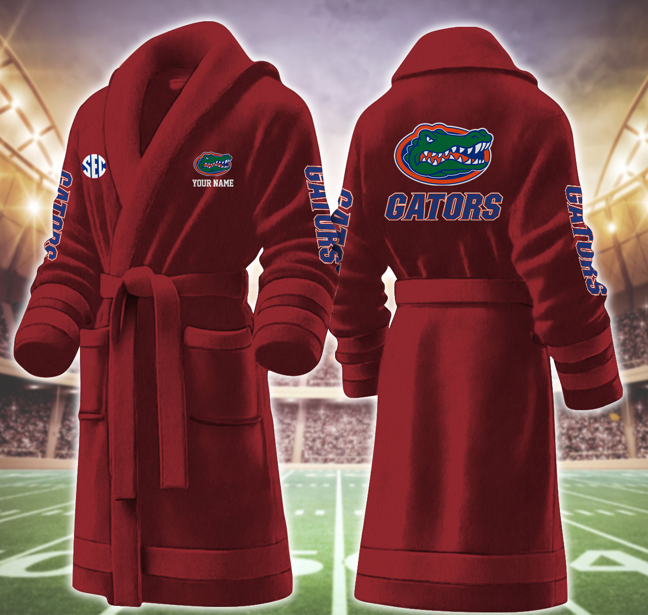 florida gators ncaa personalized fleece bathrobe upkfo