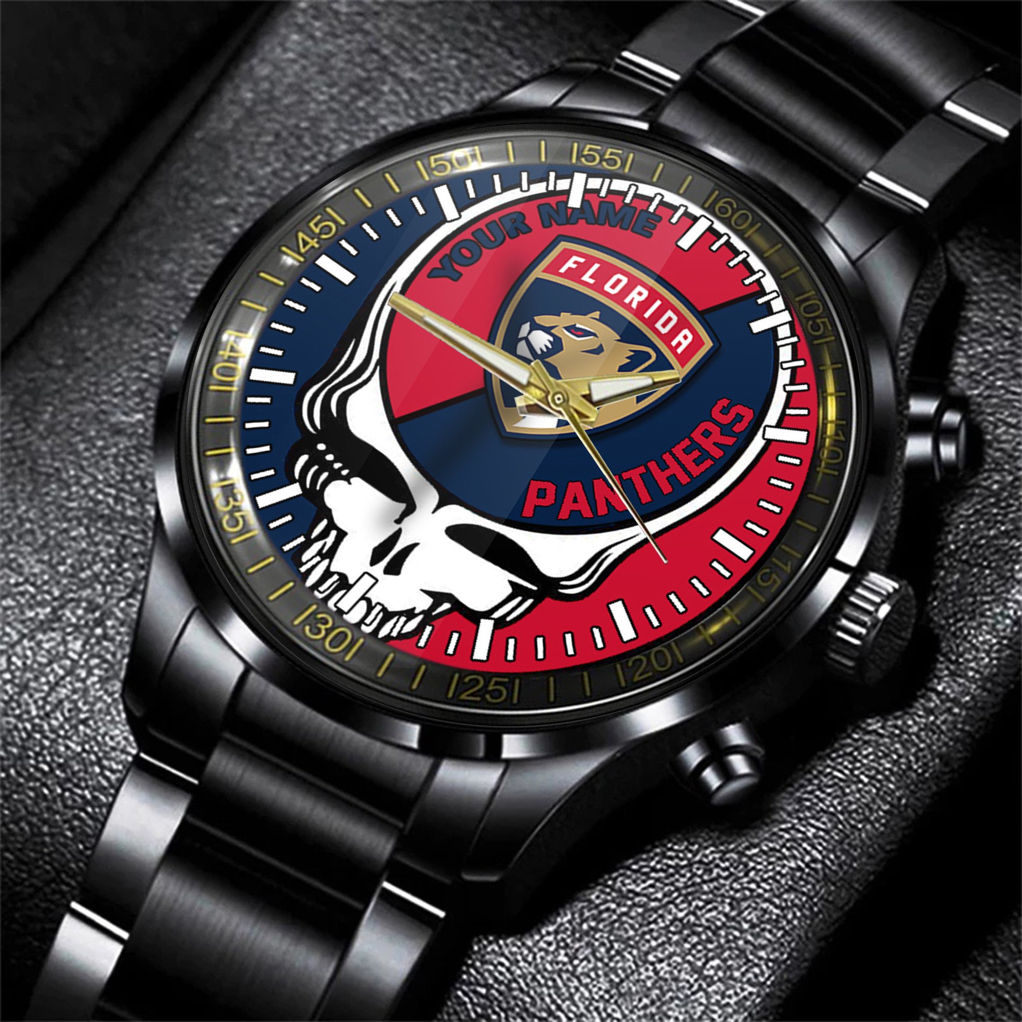 florida panthers nhl skull personalized hand watch gift for fans 2pkg2