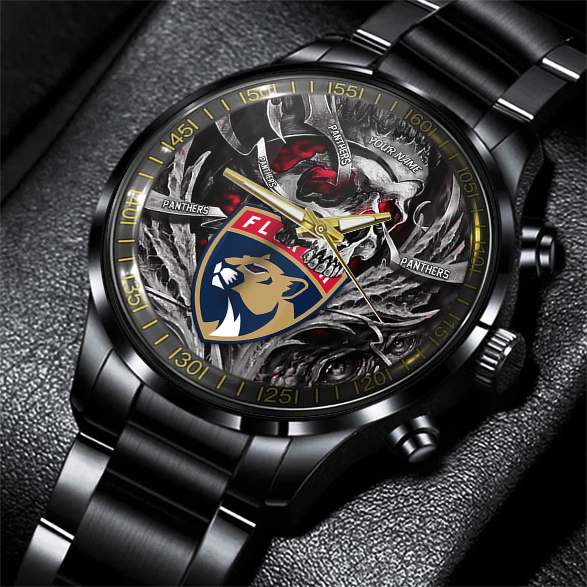 florida panthers nhl skull personalized hand watch gift for fans sgbhx