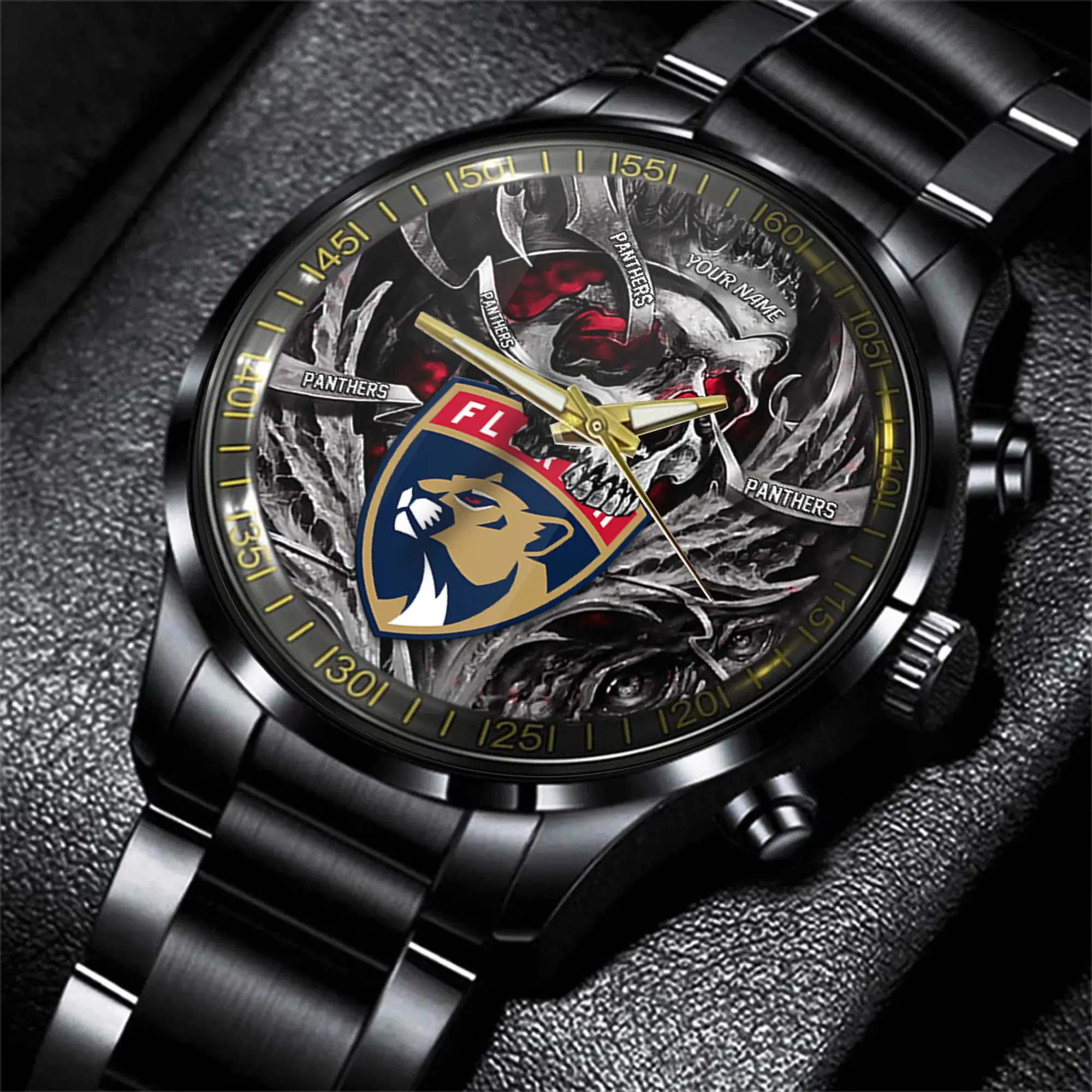 florida panthers nhl skull personalized hand watch gift for fans sgbhx