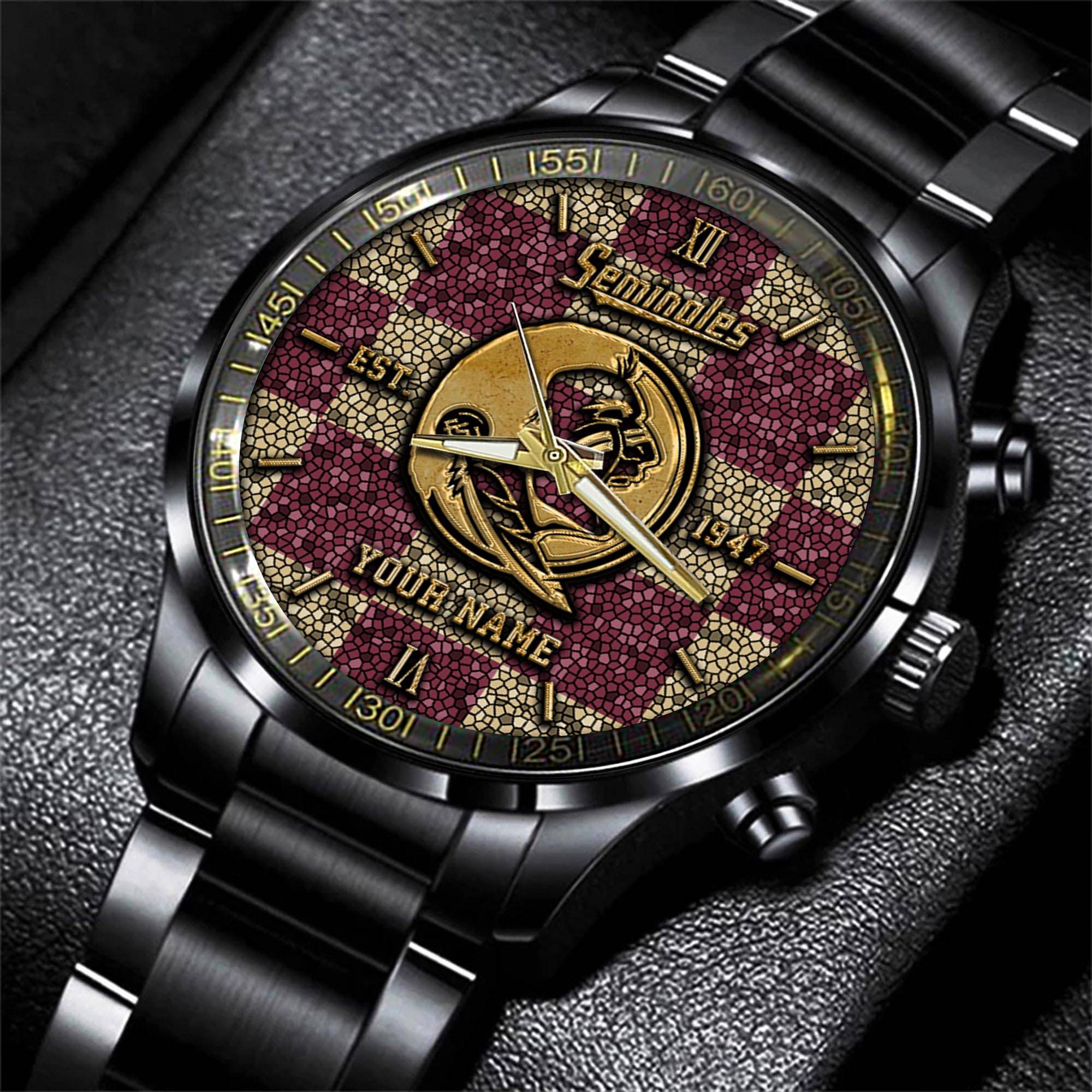 florida state seminoles ncaa personalized black new hand watch gifts for fans s4gcc