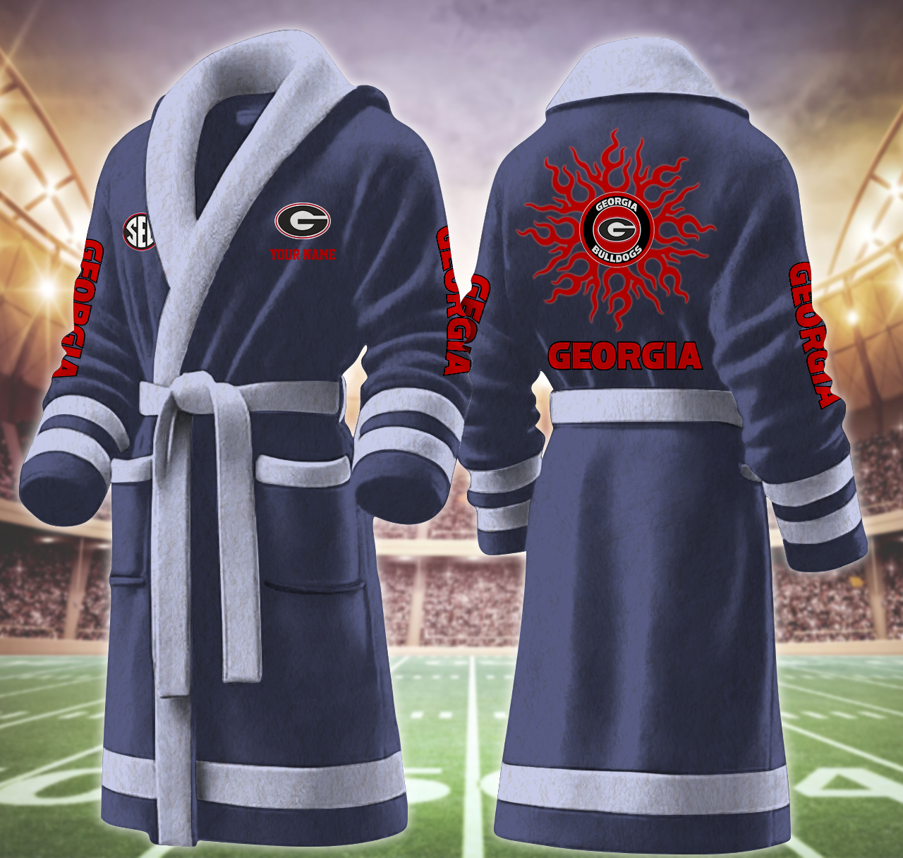 georgia bulldog ncaa personalized fleece bathrobe h7ddn